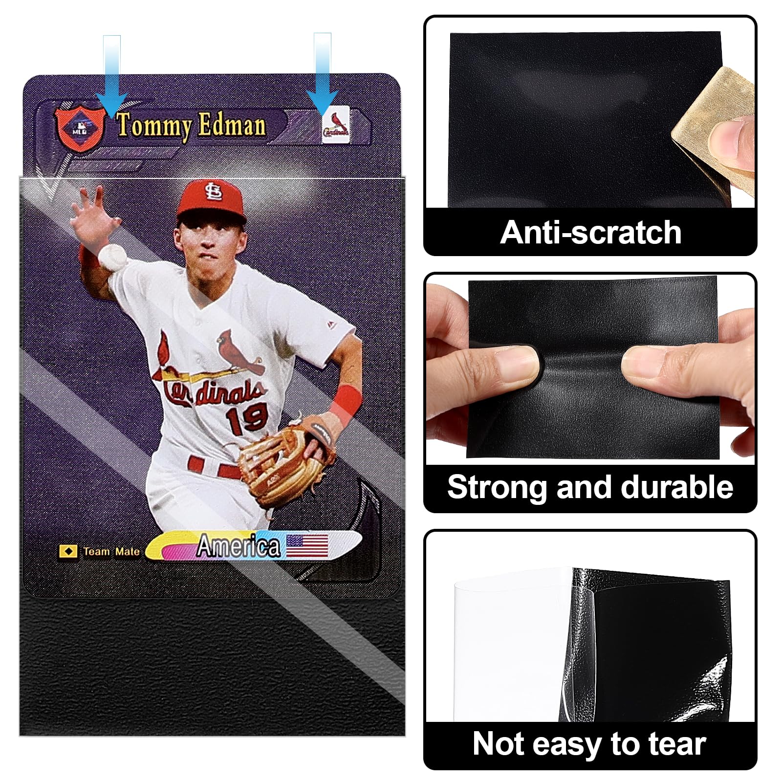 Mexgcom 500 Stück Kartenhüllen,66 x 91 MM Sammelkartenhüllen, Perfekt Passende Innenhüllen, Kompatibel Mit MTG, Trading Cards, Sports Cards, Baseball und Fußballkarten (BLACK) - Image 4