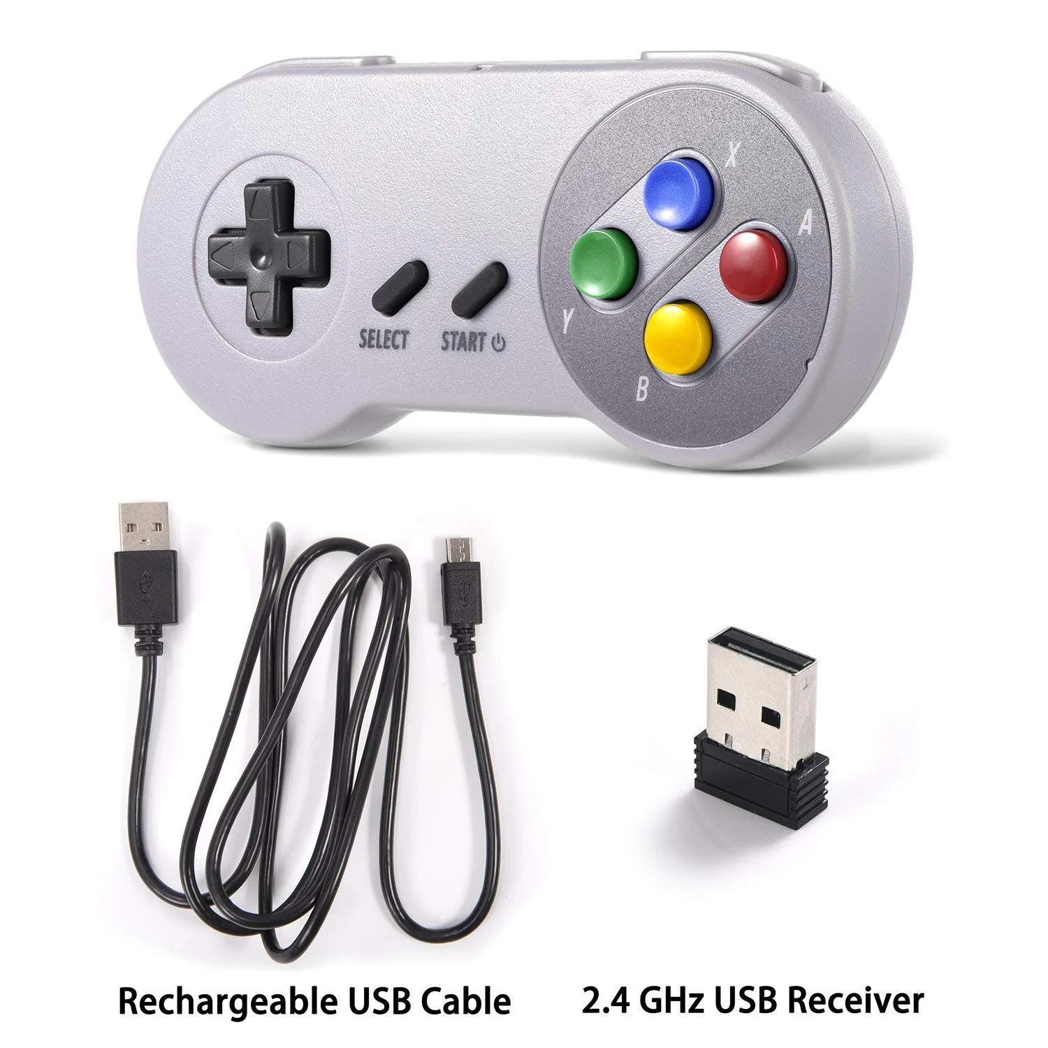 miadore Wireless USB Controller für SNES Emulator, 2 Pack 2.4G USB Gamepad Joystick SNES Game Controller für Windows PC Mac und Retropie - Image 2