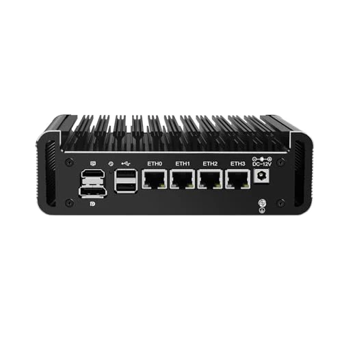 Micro Firewall Appliance, Mini PC, PFSense, Mikrotik, OPNsense, VPN, Router PC, J6413, RJ14, AES-NI, 4 x Intel 2.5GbE I226-V, HDMI, DP, Type-C, TF Slot, 8G RAM, 128G SSD