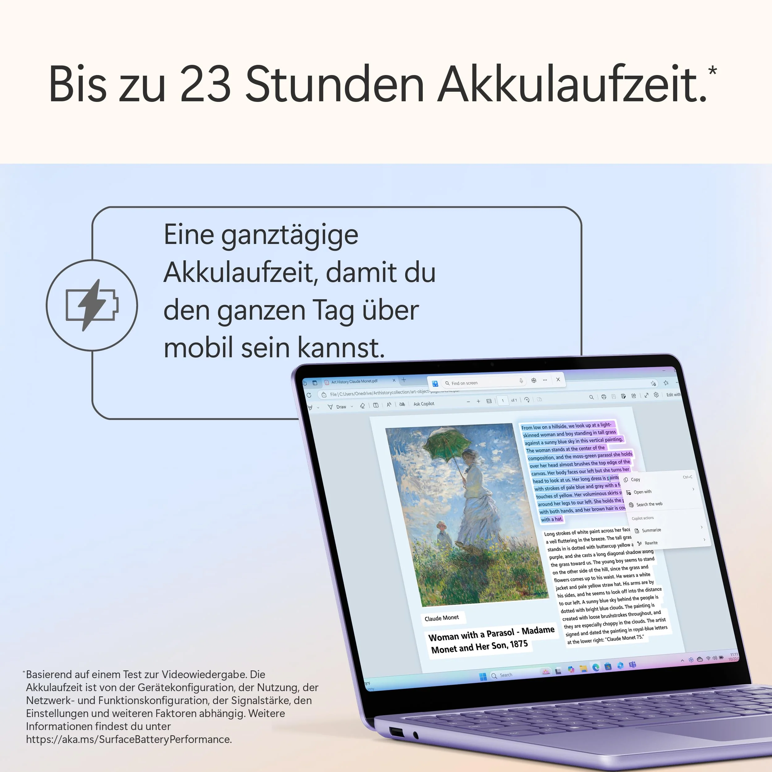 Microsoft Surface Laptop | Copilot+ PC | 13” LCD Touchscreen | Snapdragon® X Plus | 16GB RAM | 512GB Speicher | Neuestes Modell | Violett - Image 12