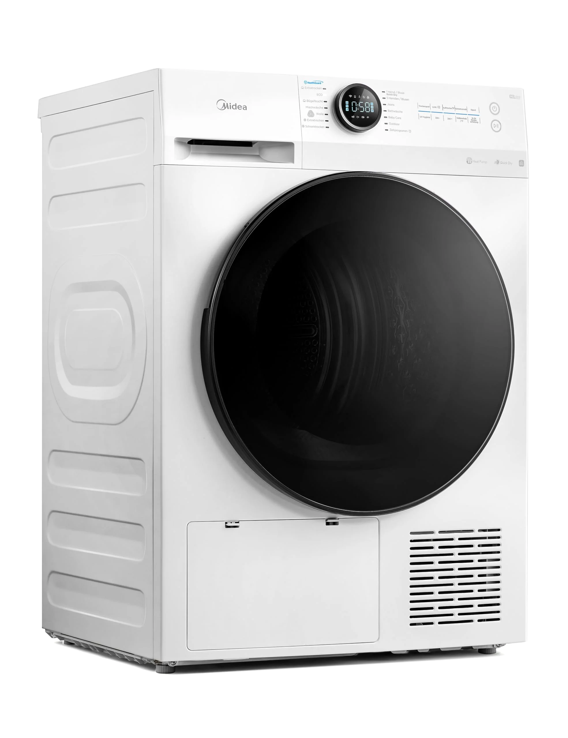 Midea MD20EH100WB-A3 Wärmepumpentrockner/ 10 kg/EEK A+++ / UV Hygience/Knitterschutz/Sanfte Pflege/Auto Dry/Wollpflege/Auffrischen/Fernsteuerung/Startzeitvorwahl/Weiß - Image 7
