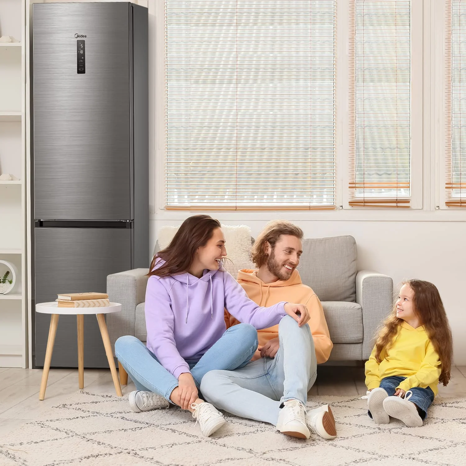 Midea MDRB521MGA46O Kühl-/Gefrierkombination/NoFrost/Besonders leise 29dB/Inverter Kompressor/Niedrigtemperaturzone/180° Verstellbare Gefrierfach-Schublade/201 cm hoch/256 L Kühlteil/122 L Gefrierteil - Image 10