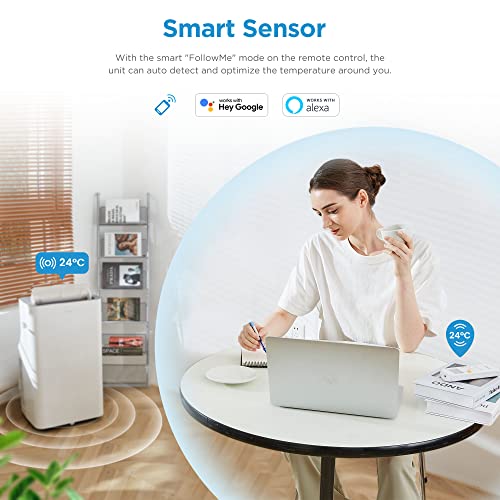 Midea Mobiles Klimagerät Silent Cool 26 Pro WF, 3-in-1 Klimaanlage mit Abluftschlauch, Kühlen&Entfeuchten&Ventilieren, 9000 BTU, 2.6kW, für Räume ca. 80m³(32㎡), EEK A - Image 3