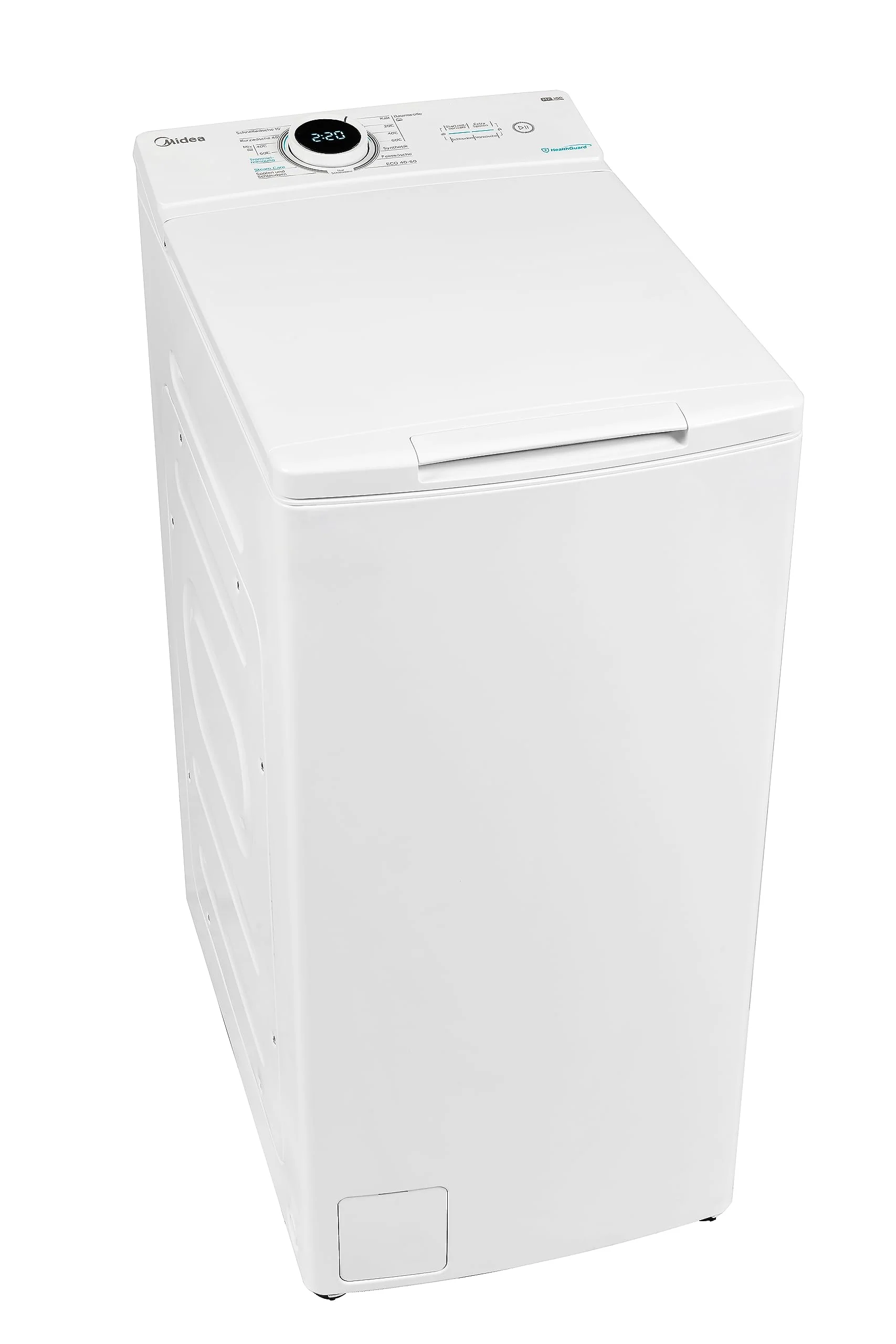 Midea Toplader Waschmaschine MF10ET70B / 7KG / A / 1200 U/min/BLDC Inverter Mortor/Dampffunktion/SoftOpener/XL Türöffnung/Kurz 15'&45' / Mehrere Temperaturoptionen/AquaStop, Weiß - Image 2