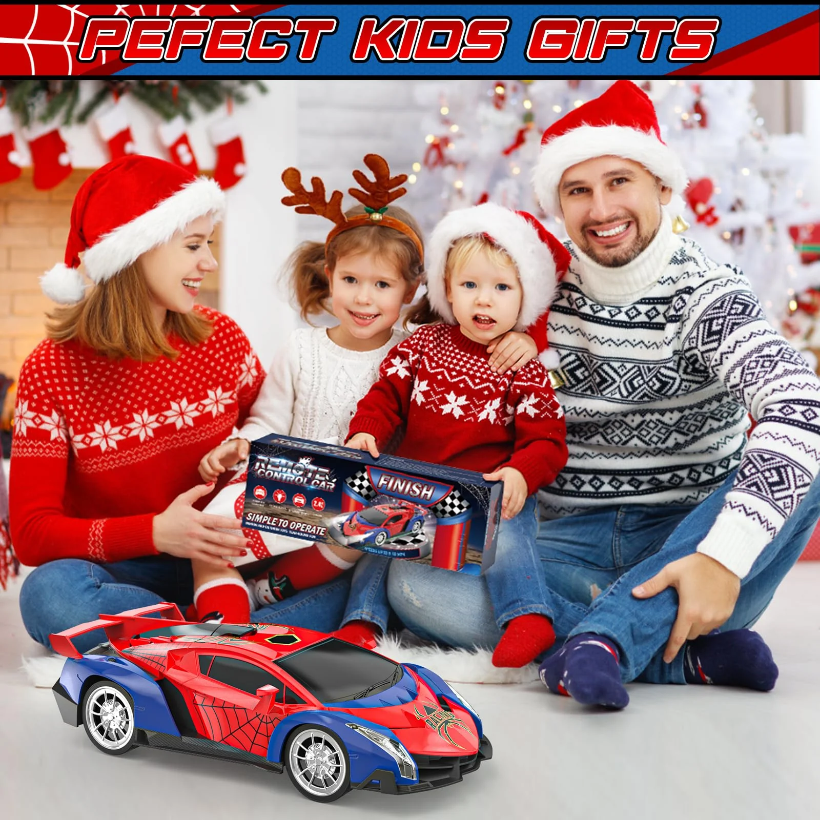 Mieryd Ferngesteuertes Auto ab 3 4 5 6 7 8+ Jahre, Kinder Spiele Draußen Drinnen 1:18 Spider RC Auto mit Fernbedienung Weihnachten Geburtstags Geschenke Jungen Mädchen Spielzeug Rennauto mit LED-Licht - Image 7