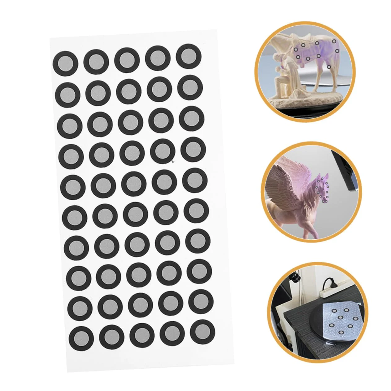 Mikikit 10 Blätter Reflektierende Folie für den Scanner reflektorfolie Reflective Sticker PET-Folie Logo-Aufkleber Zubehör für 3D-Scanner 3D-Scan-Marker magnetisch das Schild das Haustier - Image 2