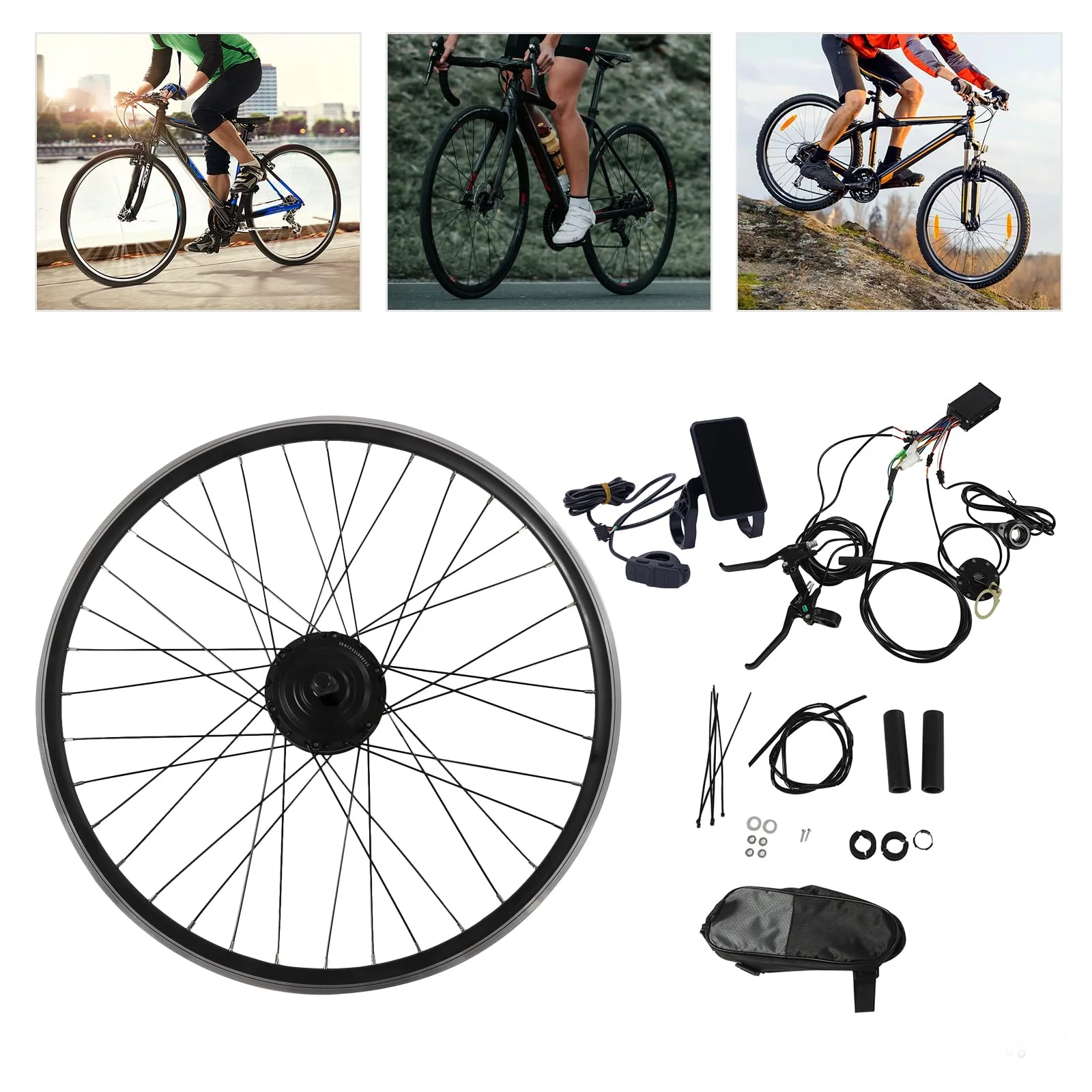 MIKIYUEER Elektrofahrrad Umbausatz 28/29 Zoll 700C E-Bike Conversion Kit 36V 250W Elektrofahrrad Vorderrad Umbausatz Motor E-Bike Conversion Kit,V-Bremse,Scheibenbremse - Image 8
