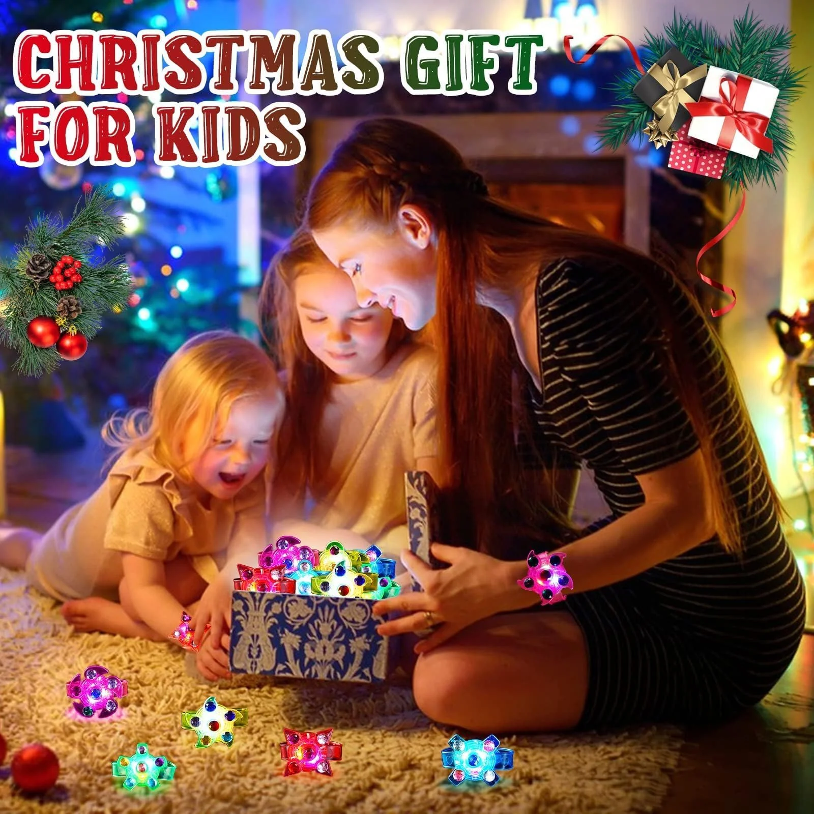 Mikulala 24 Stück Leuchtarmbänder Spinner Led Armband für Kinder Blinkende Armbänder in der Dunkelheit Mitgebsel Kindergeburtstag für Geburtstags,Weihnachten,Raves,Konzert,Graduierung - Image 3