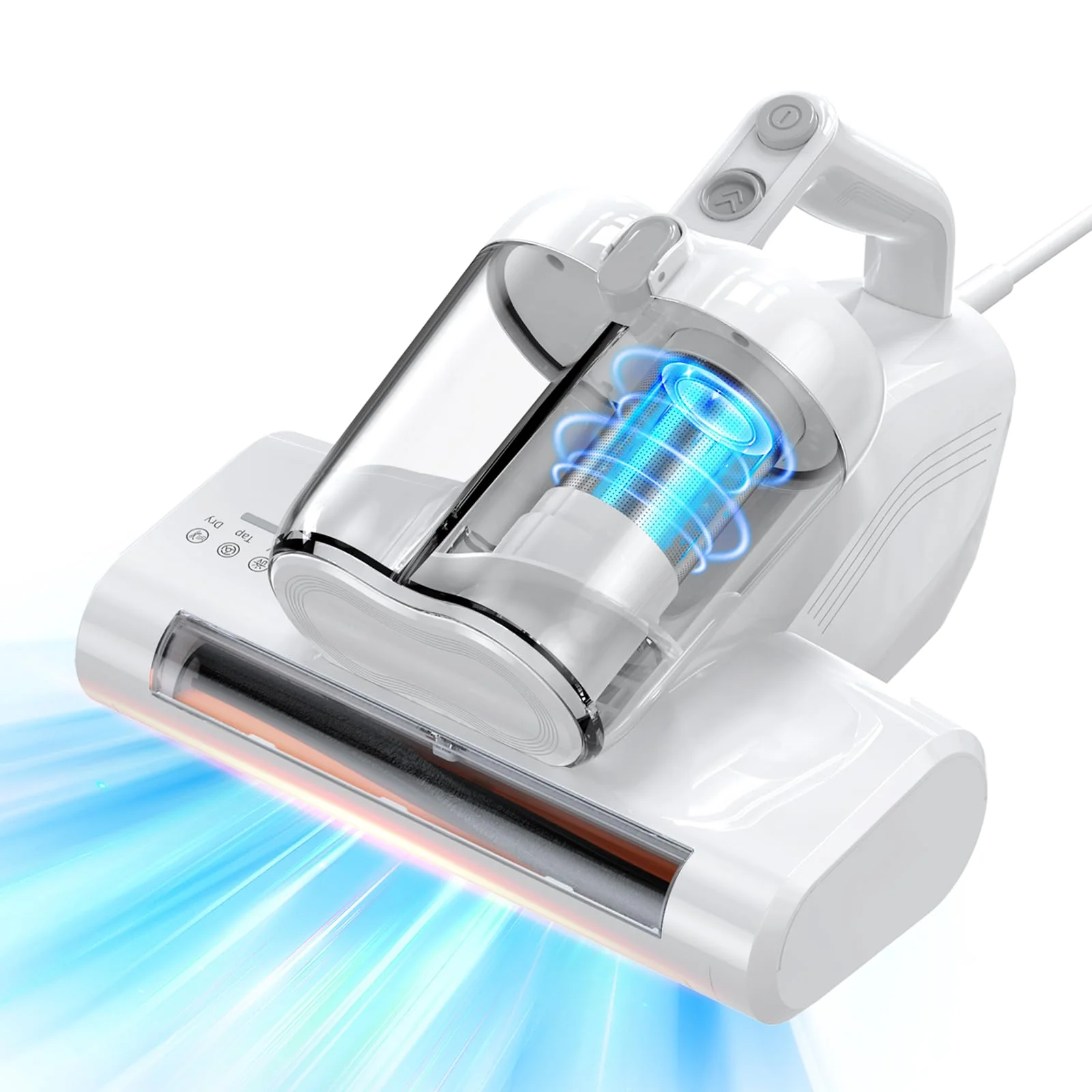 Milbensauger für Matratzen Milbenstaubsauger mit 253.7nm UV-C Licht 16Kpa Absaugung HEPA Filter Heißer Wind Funktion 40000 Rpm/Min Bürstenrolle Bett-Staubsauger Entfernt 99,9% Allergene 600W Weiß - Image 8