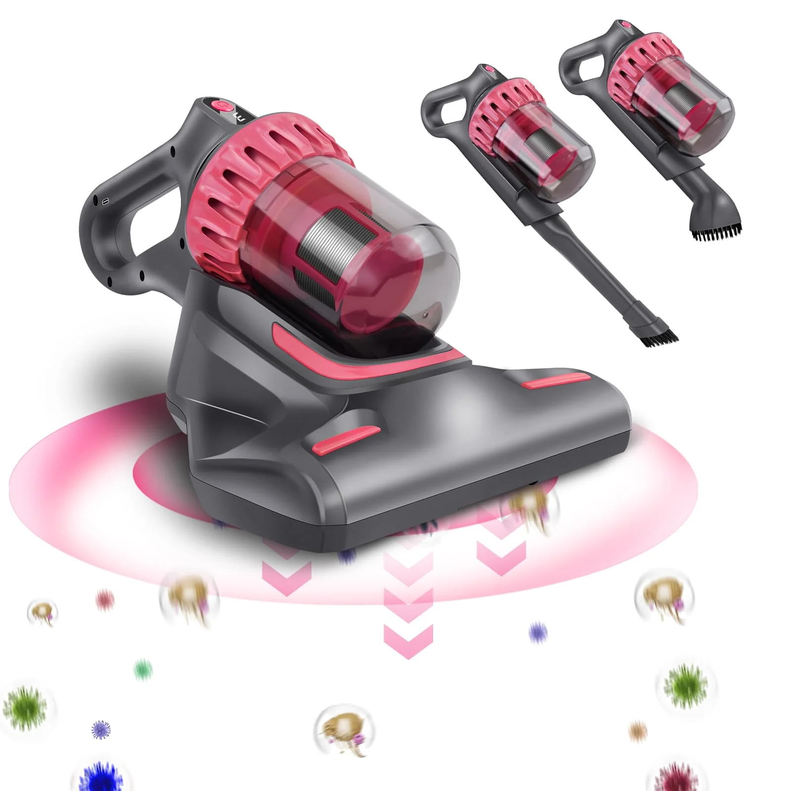 Milbensauger für matratzen mit UV-Licht, Handstaubsauger, Schmutzbehälter 200 ml, Milbenstaubsauger mit Staubmilben-Sensor, 10kpa Anziehung Milben Staubsauger Antimilben-Staubsauger entfernt 99,9% - Image 8