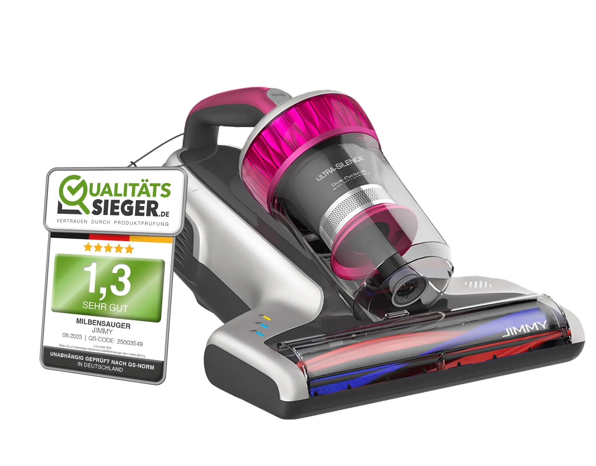 Milbensauger Neuste Version 2025 Jimmy WB73 UV, 600 W, mit UV- und Ultraschall-Sterilisation intelligenter Schmutzsensor, Dual-Cyclonic Filtersystem und Qualitätszertifikat - Image 4