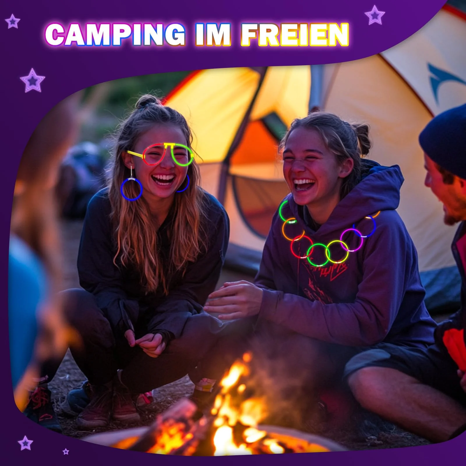 Millegu Knicklichter Party Set,100 Stück Leuchtstäbe 130 Verbinder,Neon Knicklichter Ketten und Leuchtbrillen für Kinder, Deko für Festival Hochzeiten Weihnacht Party Silvester Deko 2025 - Image 2