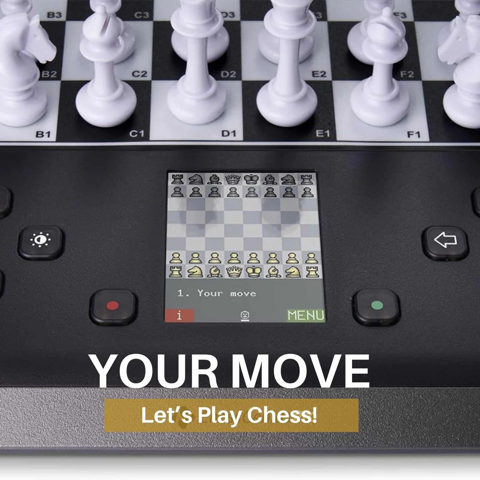 MILLENNIUM M815 ChessGenius PRO – Schachcomputer für Kinder, Anfänger & Fortgeschrittene, Smarter Schachtrainer mit vielfältigen Übungsoptionen und anpassbaren Schwierigkeitsgraden, großes Spielfeld - Image 4