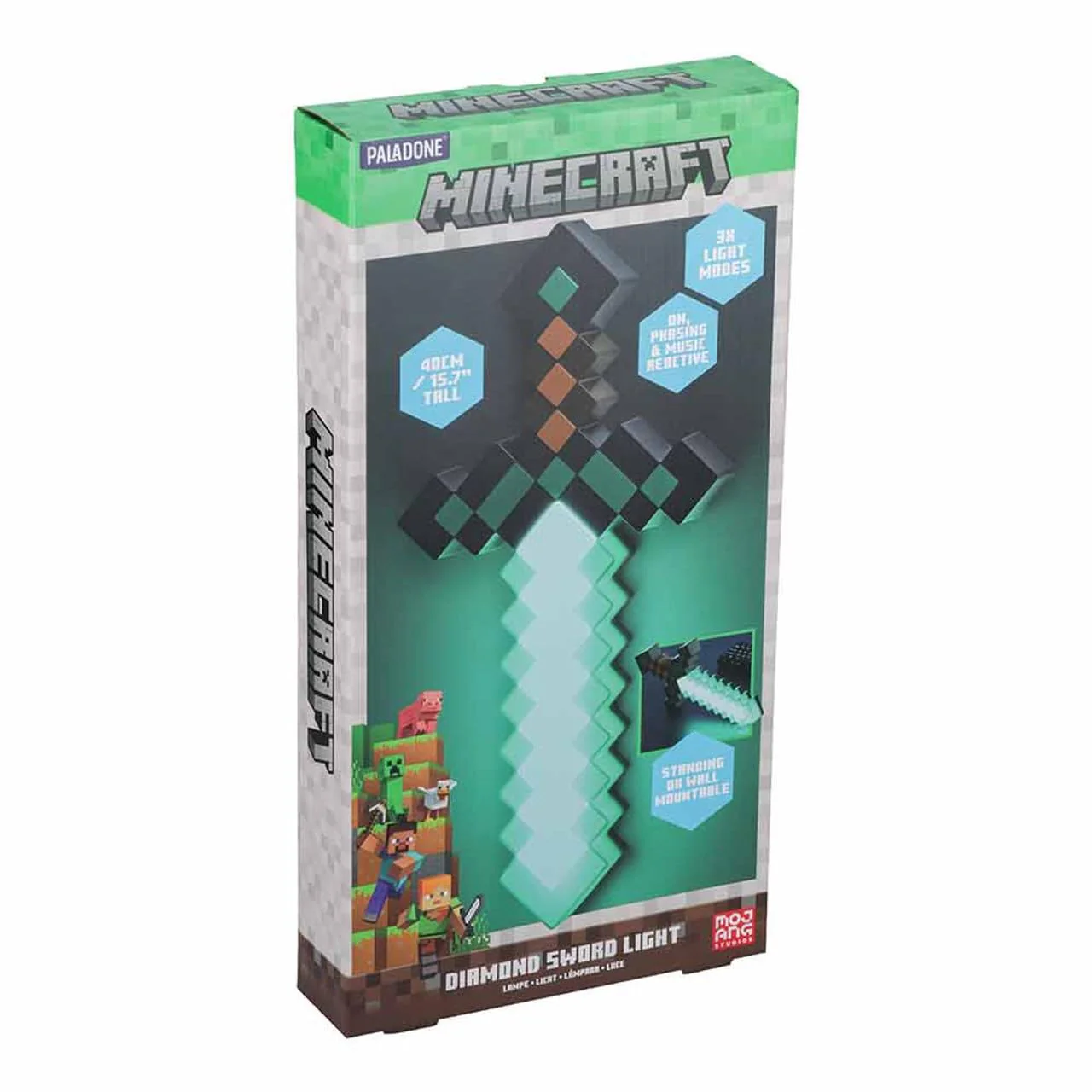 Minecraft Diamantschwert Licht - Offiziell lizenziertes Merchandise, 3 dynamische Lichtmodi mit Sound-Reaktion, Gamer-Raum-Dekor & Sammlerstück, USB- oder batteriebetrieben - Image 7