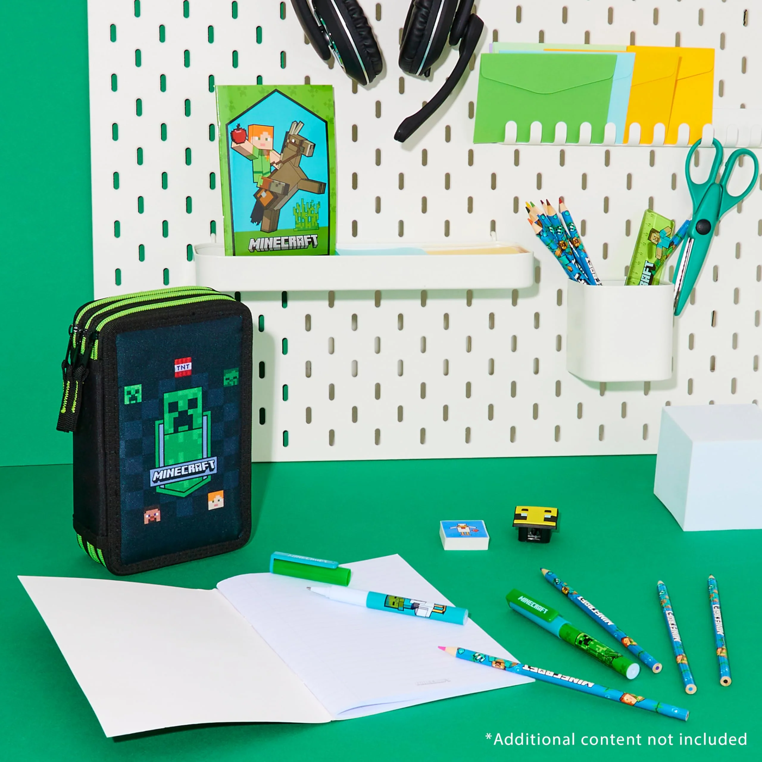 Minecraft Federmäppchen Jungen und Mädchen Mäppchen Gefüllt Creeper Federmappe mit Schreibwaren Gamer Geschenke für Kinder und Teenager (Schwarz AOP) - Image 6
