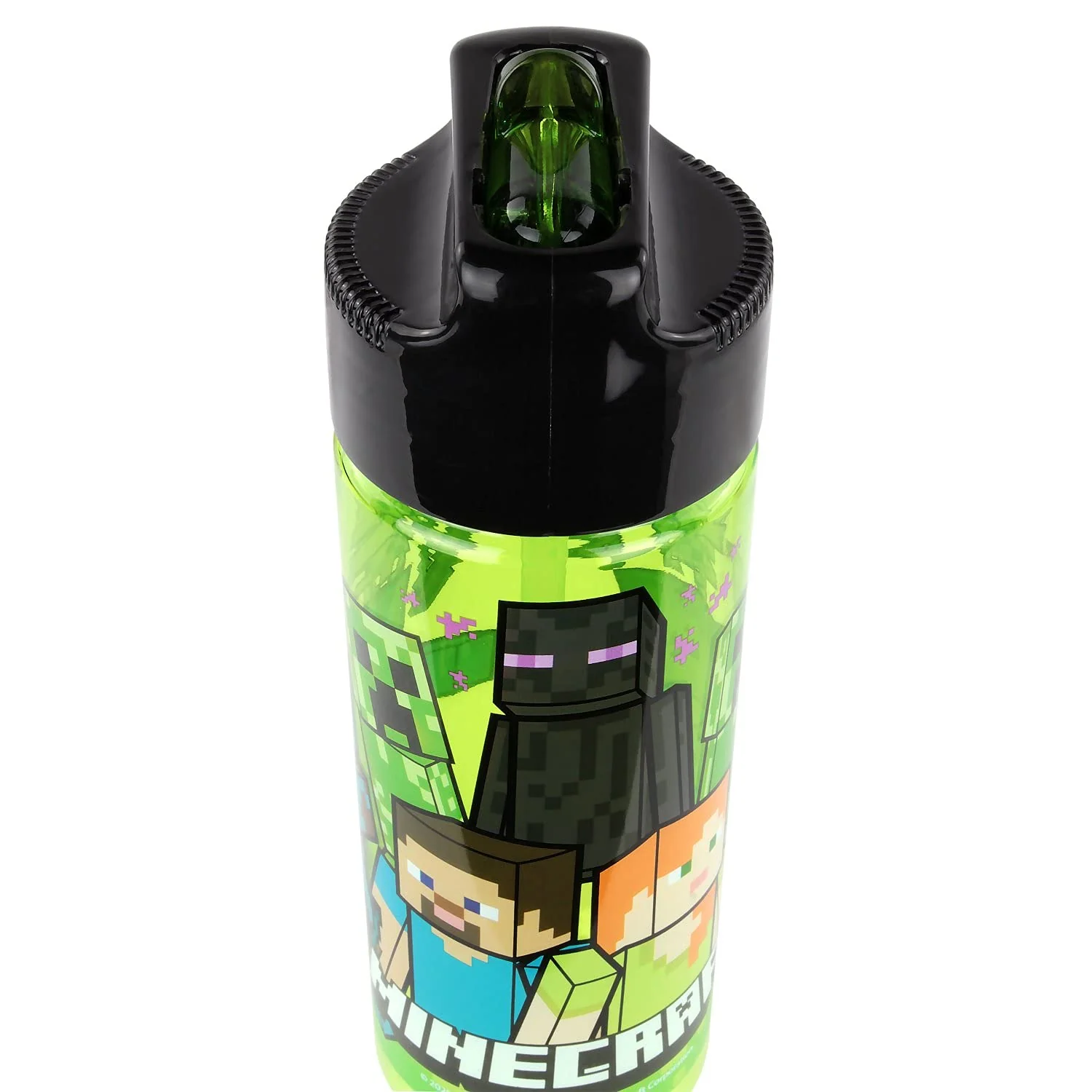 Minecraft Kinderflasche 480 ml – BPA-frei & phthalatfrei, robuste Wasserflasche aus Kunststoff mit integriertem Strohhalm zum Hochklappen, leicht, auslaufsicher & ideal für Schule und Sport - Image 4