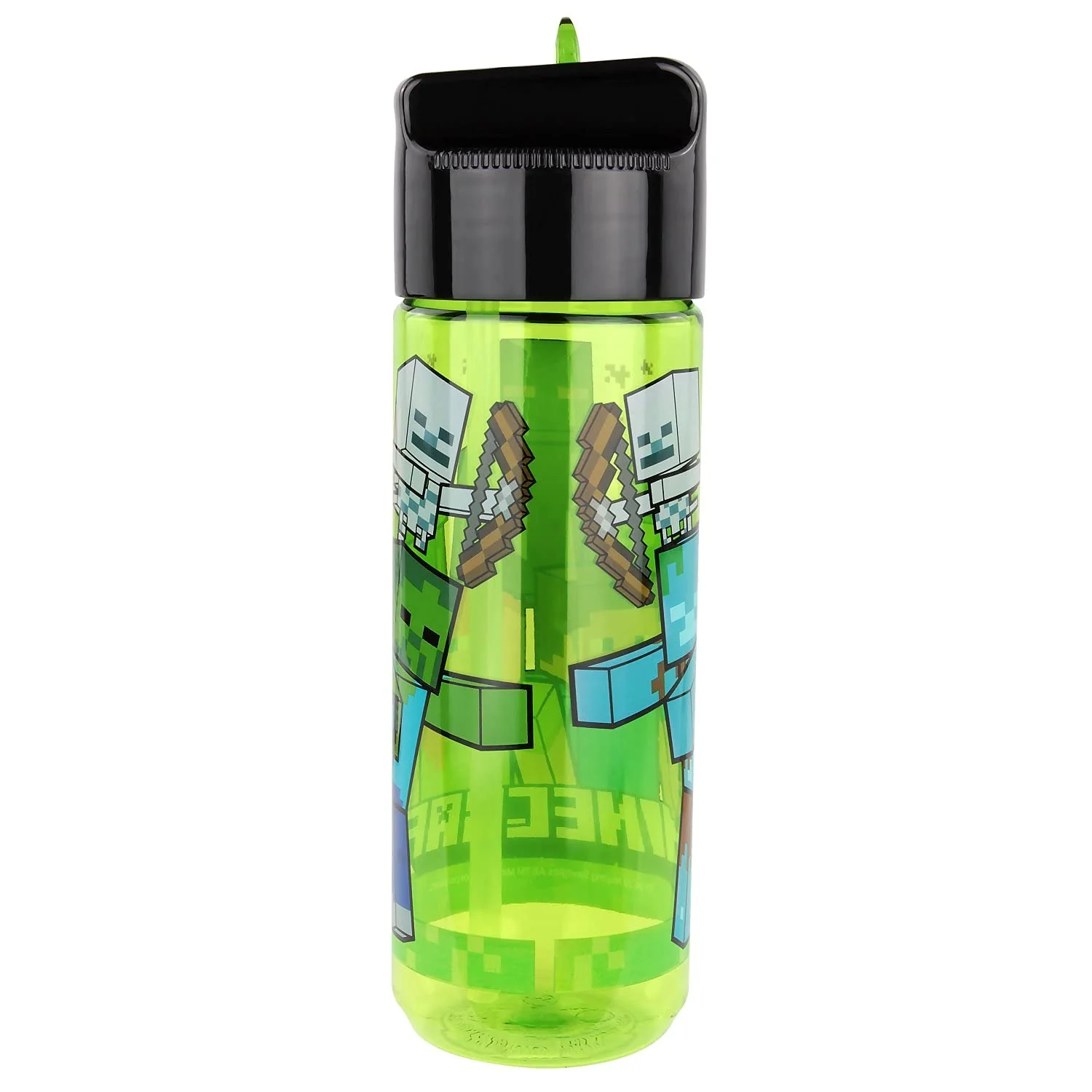 Minecraft Kinderflasche 480 ml – BPA-frei & phthalatfrei, robuste Wasserflasche aus Kunststoff mit integriertem Strohhalm zum Hochklappen, leicht, auslaufsicher & ideal für Schule und Sport - Image 5