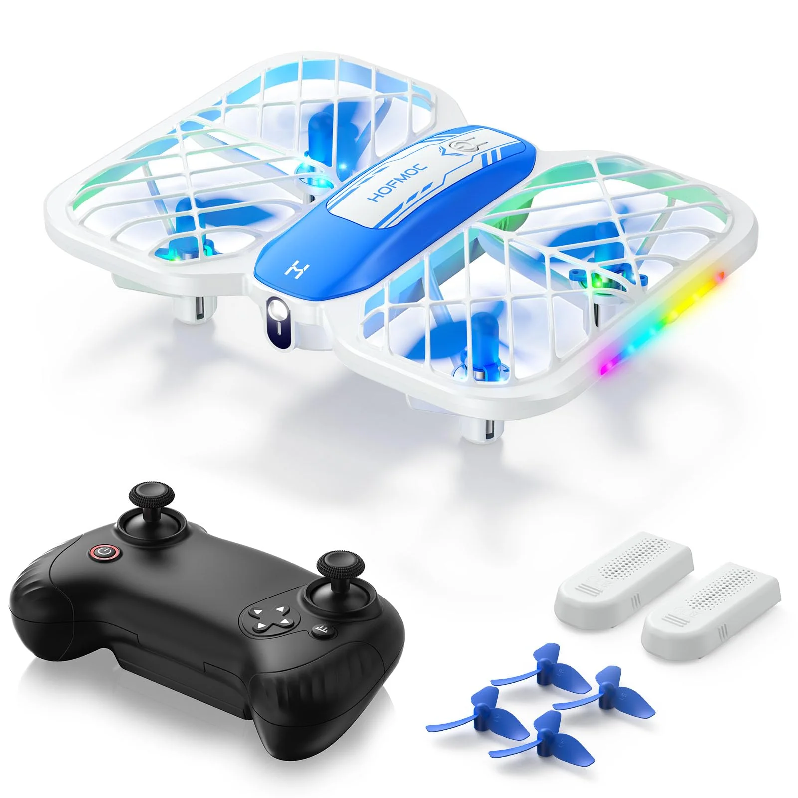 Mini Drohne für Kinder, HOFMOC Drohne mit 5 LED-Leuchten, 3D-Flip, One-Key Start/Landung, Headless-Modus, 3 Geschwindigkeitsmodi, 22 Min Flugzeit, Spielzeugdrohne Geschenke für Kinder ab 6 Jahren