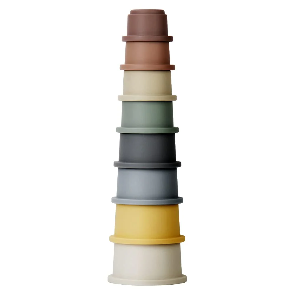 Mini Tudou 8 Stück Stapelbecher, Schichtenspielzeug, Baby Badespielzeug& Spielzeug Bauen für die frühe pädagogische Entwicklung Bestes Lernspielzeug Geschenk für 6 Monate + Jungen & Mädchen
