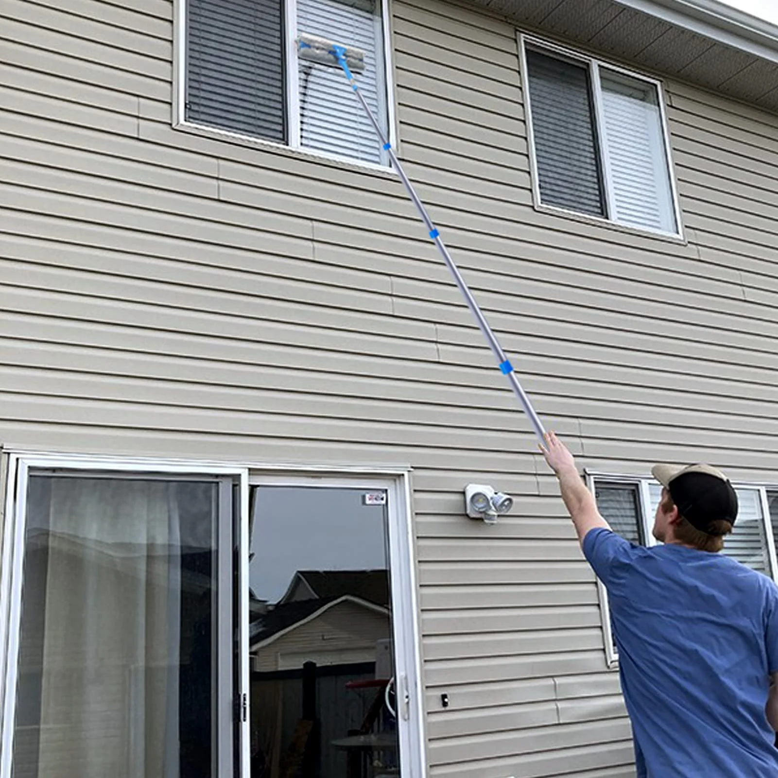 Mitclear 3,7m Teleskop Fensterwischer Abzieher Set, Langer Glas Fensterreiniger mit Verlängerungsstange und Gummilippe (31cm) für hohe Fenster im Innen- und Außenbereich - Image 3