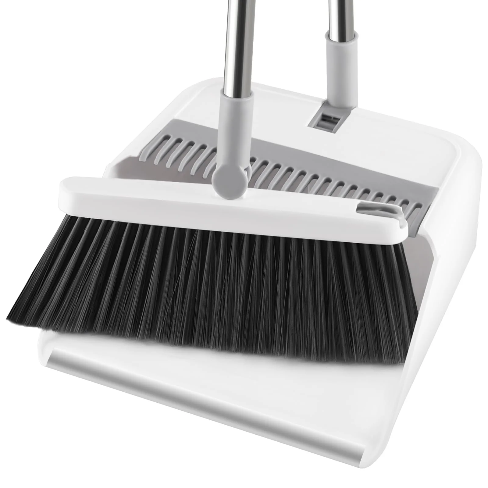 Mitclear Besen und Kehrschaufelset Set mit Langem Griff, 180° drehbare Kehrbesen Kehrmaschine und Haushalt Kehrschaufel Combo mit Aluminiumlegierung-lippe für die Reinigung von Haus, Büro, Lobby - Image 7