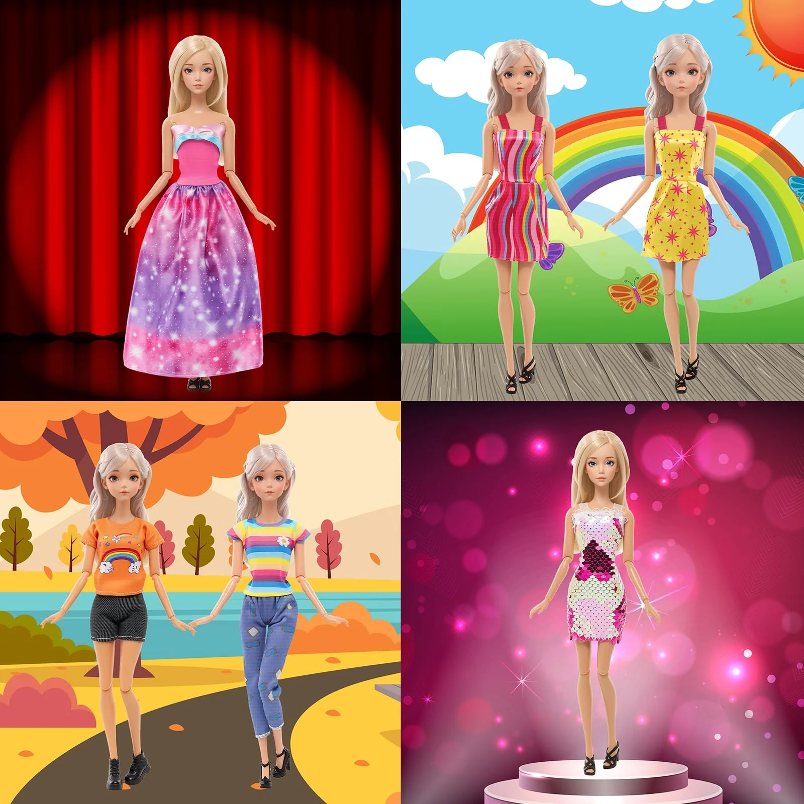Miunana 15 Kleidung für Puppen = 9 Fashion Kleider 3 Tops 3 Hosen für 11,5 Zoll Mädchen Puppen Geschenk - Image 4
