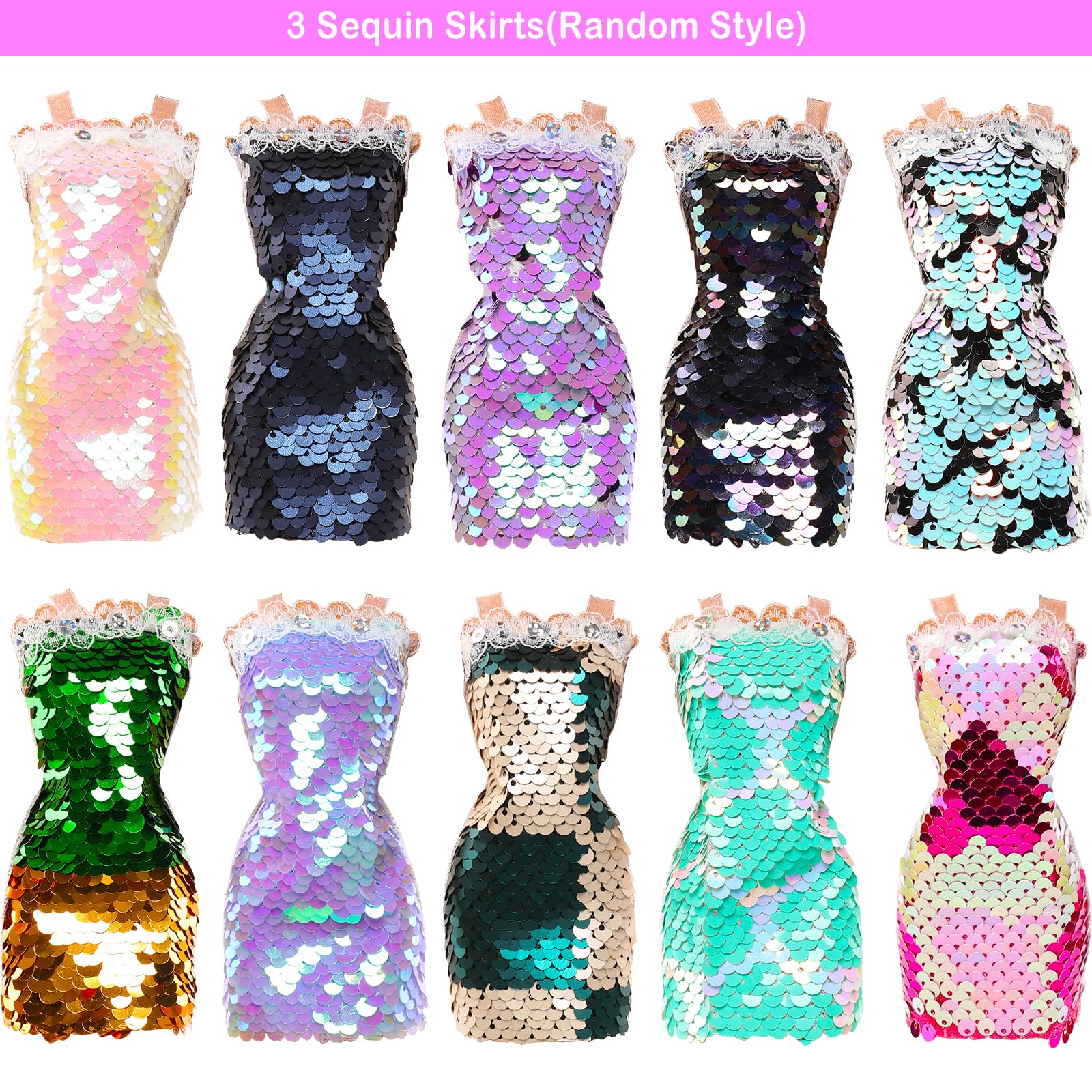 Miunana 15 Kleidung für Puppen = 9 Fashion Kleider 3 Tops 3 Hosen für 11,5 Zoll Mädchen Puppen Geschenk - Image 8