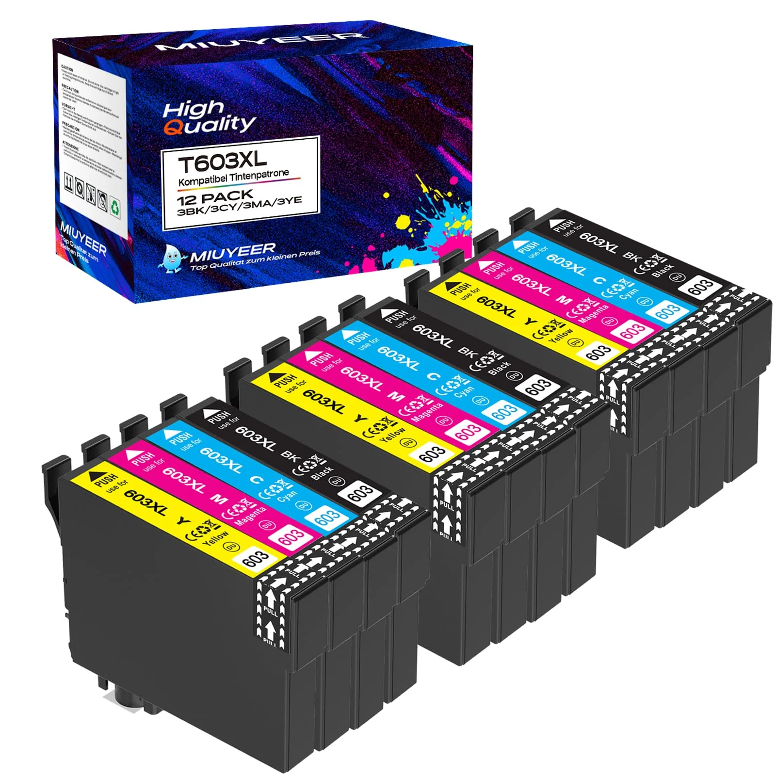 MIUYEER 603XL 603 XL patronen kompatibel für EPSON 603XL passend für Expression Home XP-4100/4105/3100/2100/2105/3150/2150 Workforce WF-2830DWF/2850DWF/2810DWF/2870DWF/2845DWF /2840DWF (3BK/3C/3M/3Y) - Image 9