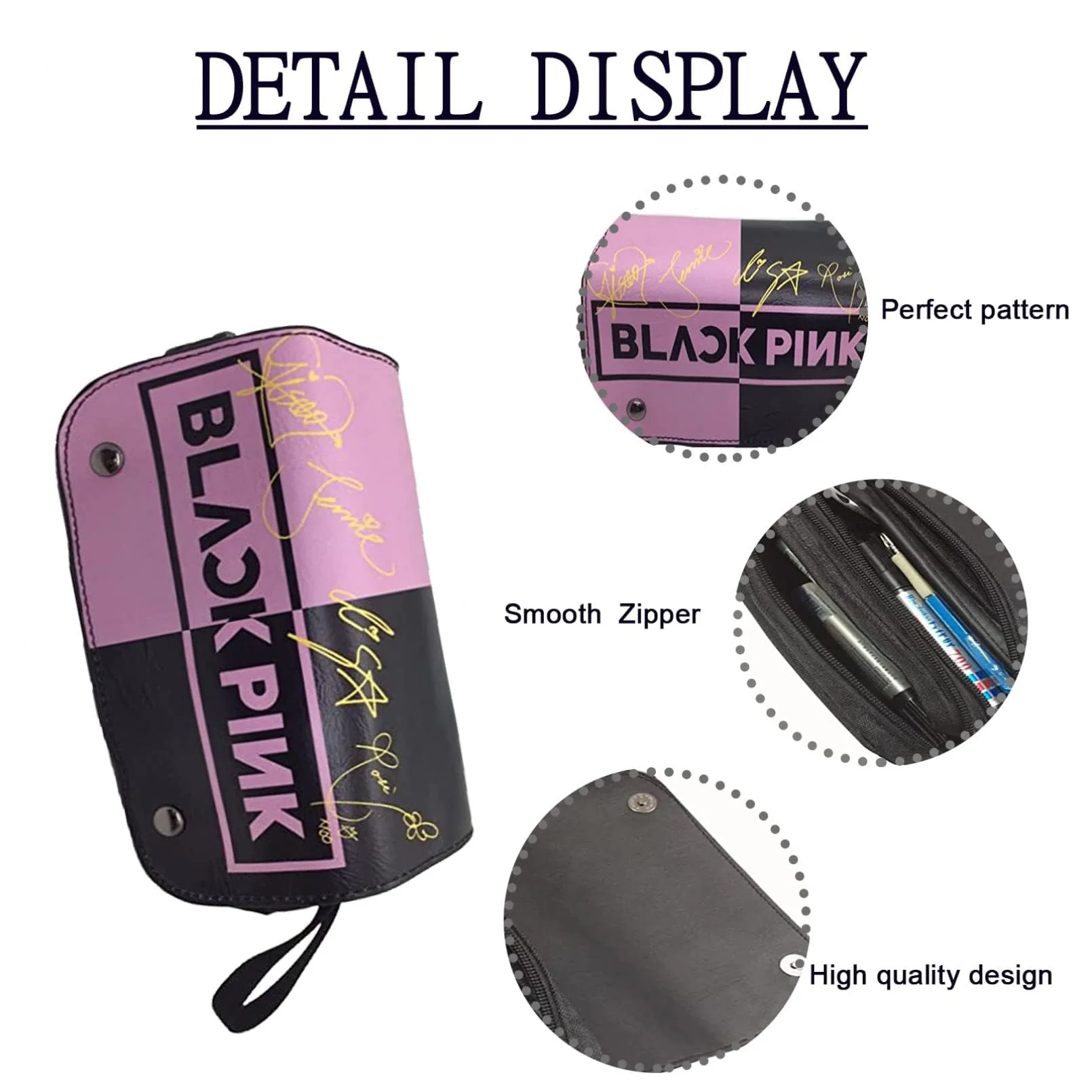 MKDLB Blackpink Federmäppchen, große Kapazität federmappe,Canvas Exquisite Beautiful mäppchen,Pencil Case, federtasche, mit Mehreren Fächern für Jungen, Mädchen, Studenten und Bürobedarf (A) - Image 7