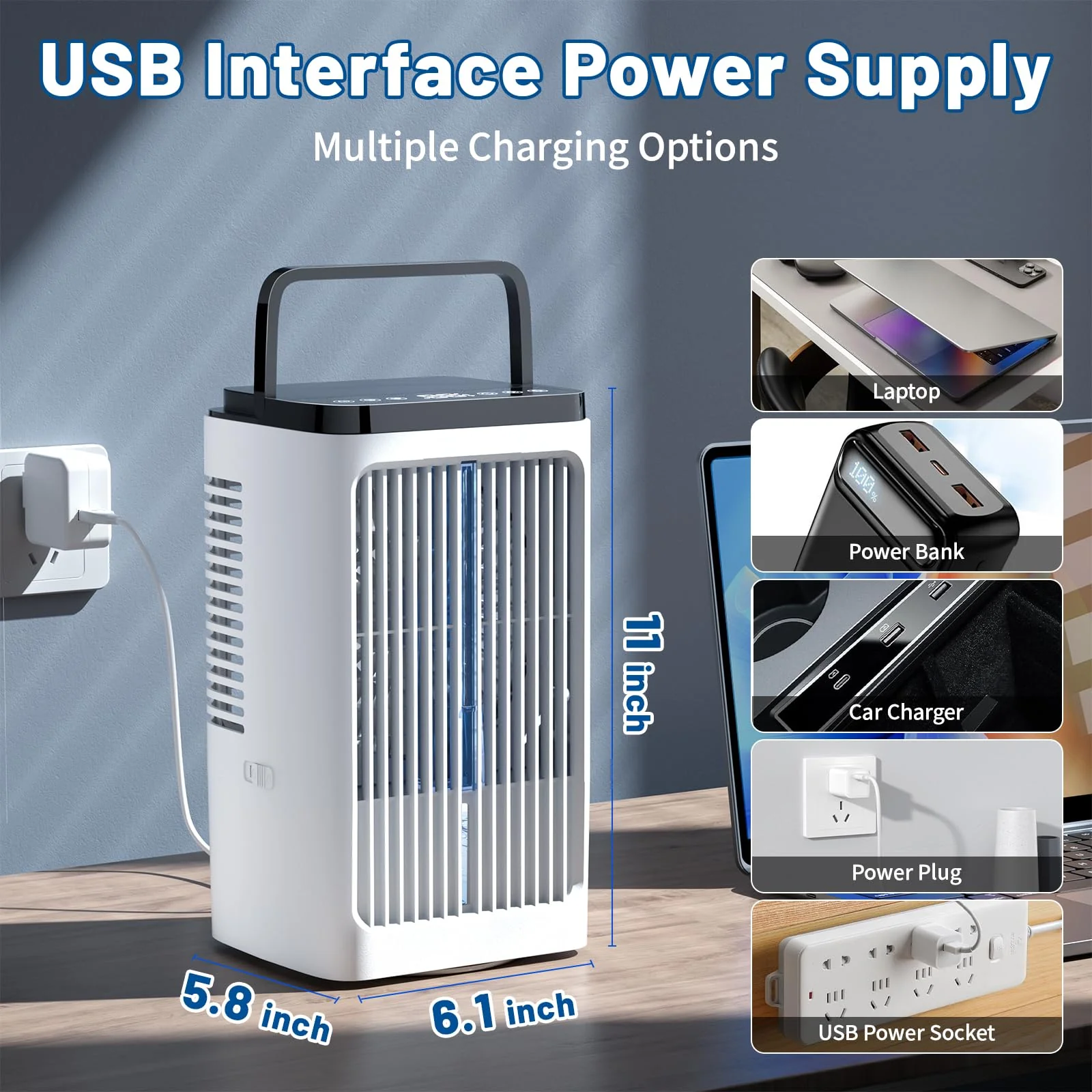 Mobile Klimaanlage, 1500ML-Ventilator, 4 Geschwindigkeiten, 7-farbige LED-Beleuchtung, 2 Sprühfunktionen und 1-8-Stunden-Timer – ideal für Schlafzimmer und Büros - Image 5