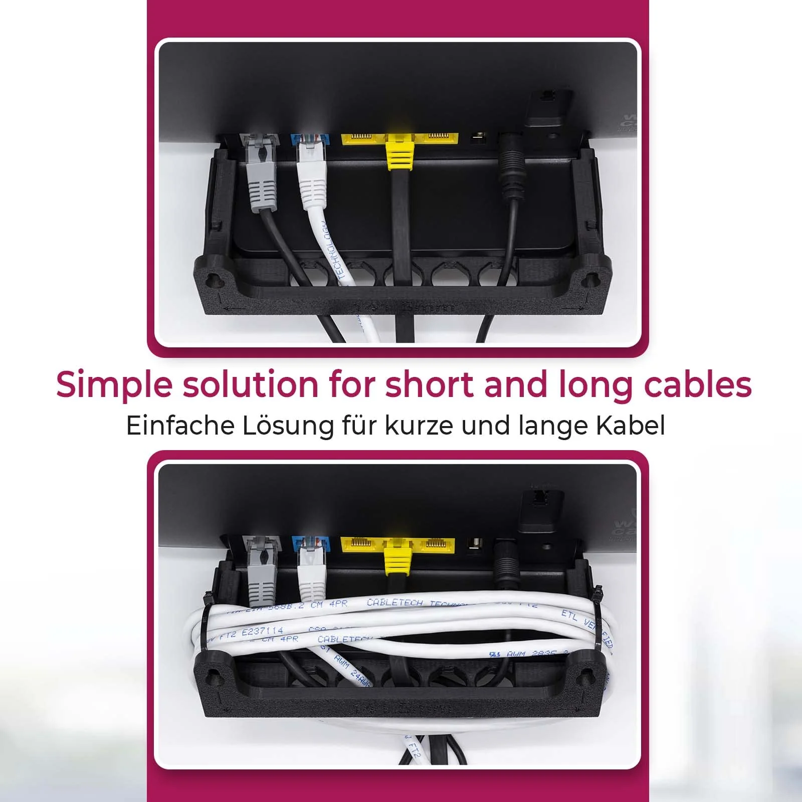 MOBILEFOX Wandhalterung passend für Telekom Speedport Smart 4 | 4 Plus Router Wandhalter WLAN Halterung Halter mit Kabelmanagment, dual Band