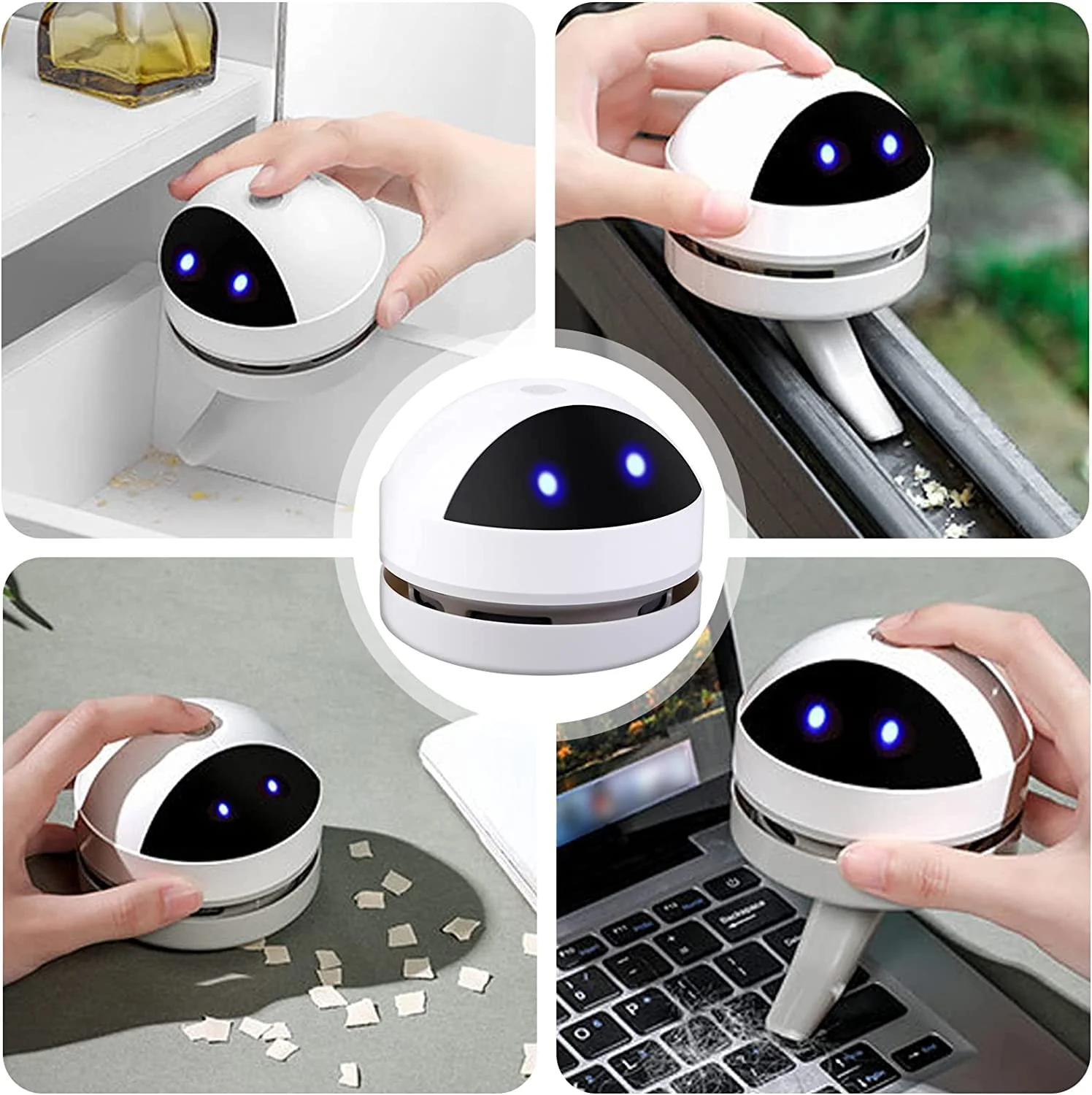 Molbory Tragbar Kabellos Mini Staubsauger, Tischstaubsauger Hohe Saugleistung Staub Reiniger mit 120 Minuten Laufzeit, USB Wiederaufladbar Tischstaubsauger für Desktop,Schule,Haushalt,Büro und Auto - Image 5