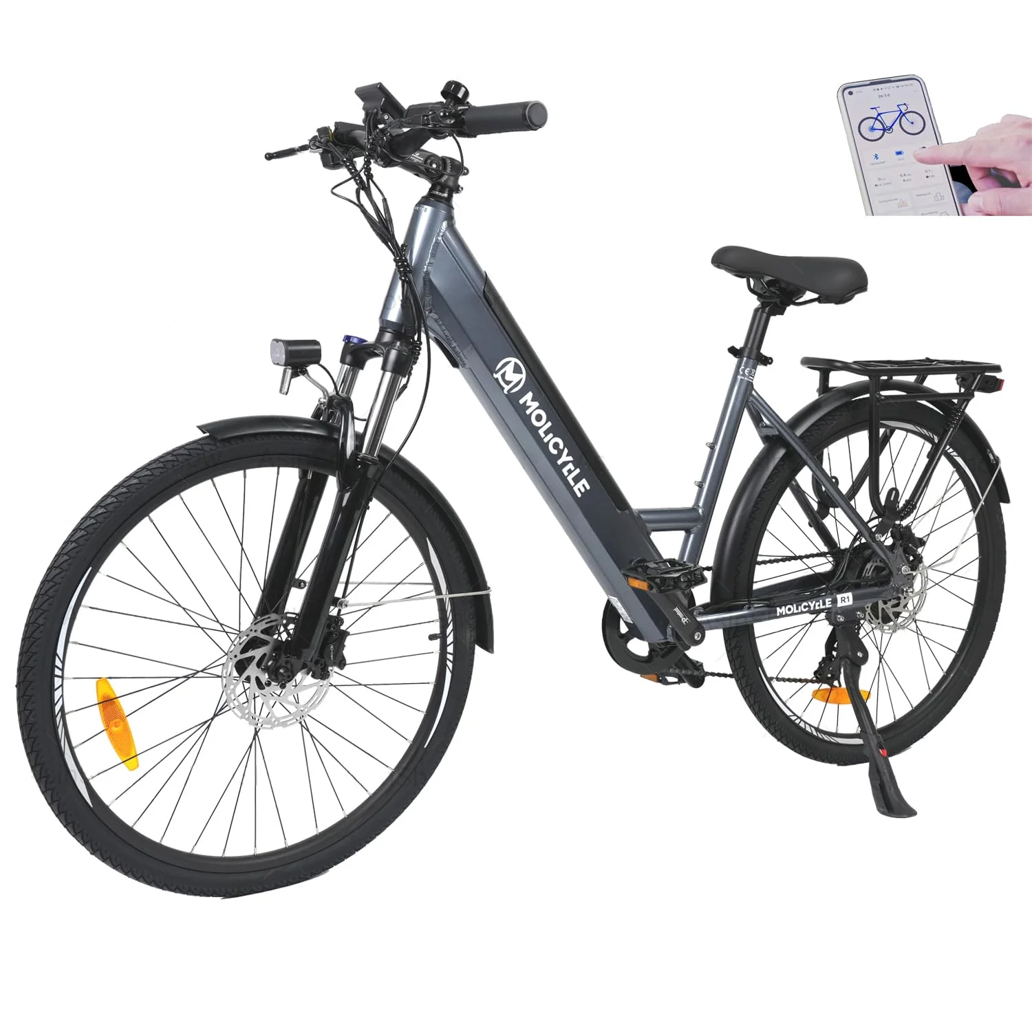 Molicycle R1 E Bike Damen 26 Zoll Elektrofahrräder Trekking/City Fahrrad mit 36V 14.5Ah Wechselakku, Reichweite bis zu 110Km, 250W Motor, EU-konformes Ebike mit App - Image 7