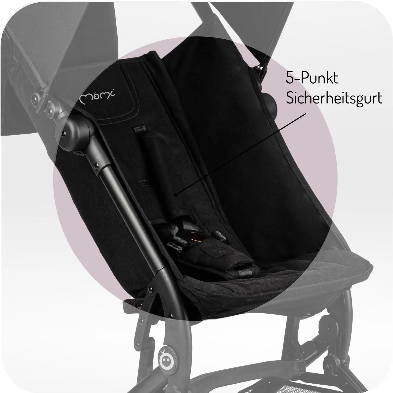MoMi GRACE leichter Kinderwagen ab 6 Monaten kompakt Buggy mit einem Rucksack zum Tragen passt als Handgepäck faltbarer Reisebuggy 5-Punkt-Gurt - Image 16