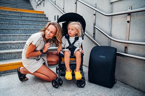 MoMi GRACE leichter Kinderwagen ab 6 Monaten kompakt Buggy mit einem Rucksack zum Tragen passt als Handgepäck faltbarer Reisebuggy 5-Punkt-Gurt - Image 4