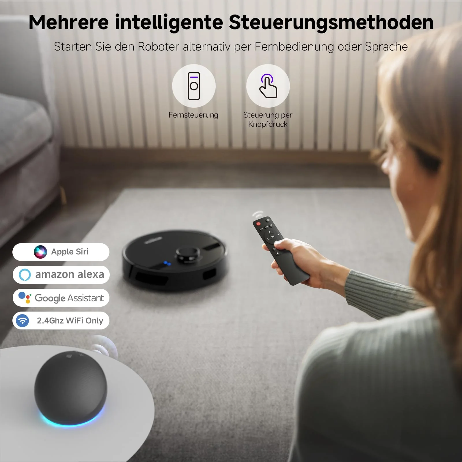 MONSGA Saugroboter mit Wischfunktion, 3.5L Staubsauger Roboter mit Absaugstation, 5000Pa Saugkraft, 180Min Laufzeit, LiDAR Navigation, Starke Saugkraft ideal für Teppich und Tierhaare, APP Steuerung - Image 8