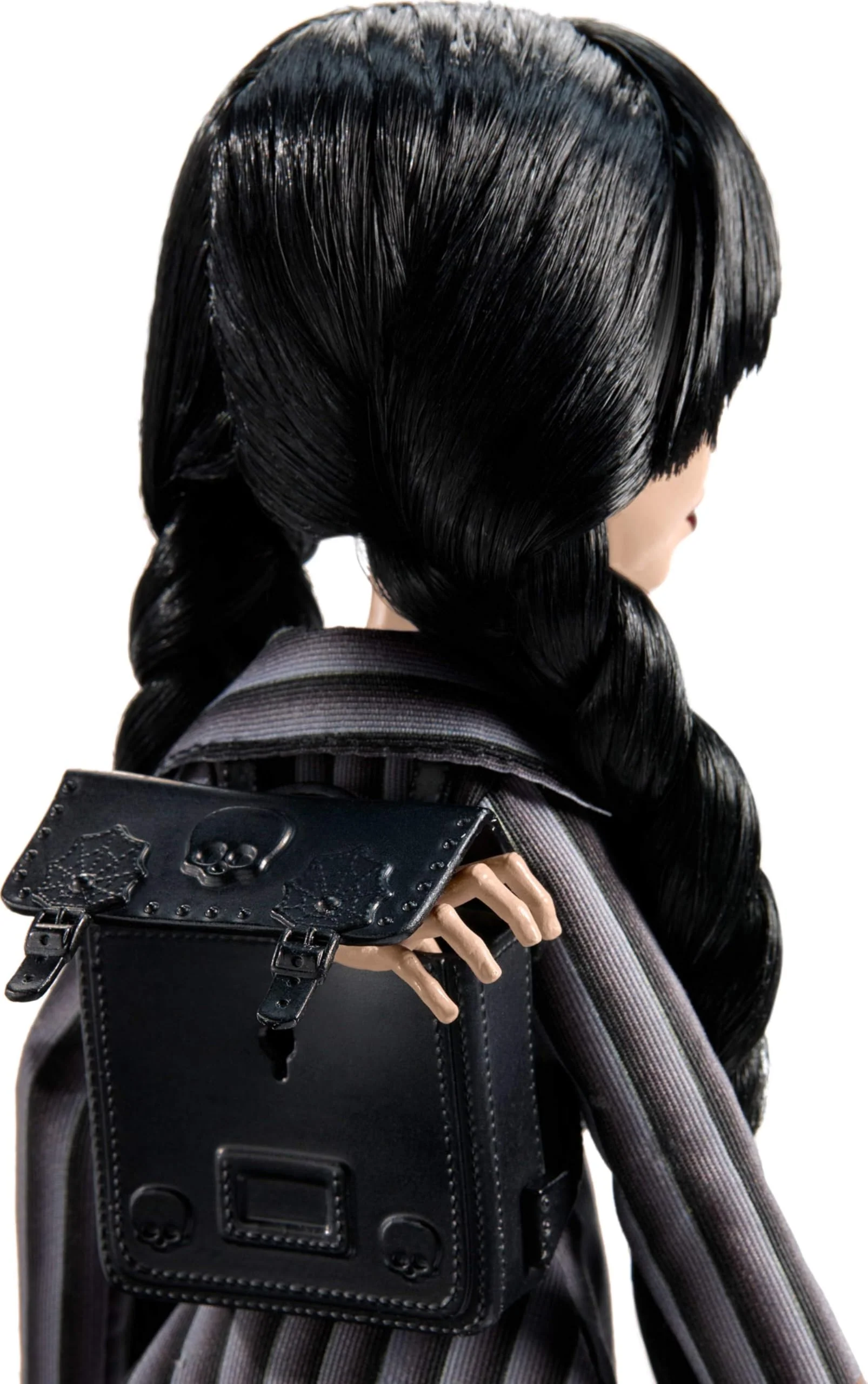 Monster High Wednesday Puppe und Accessoires, Wednesday Addams Sammelfigur in Nevermore Academy Uniform mit Eiskaltem Händchen und Rucksack, Puppenständer, HXJ04 - Image 4