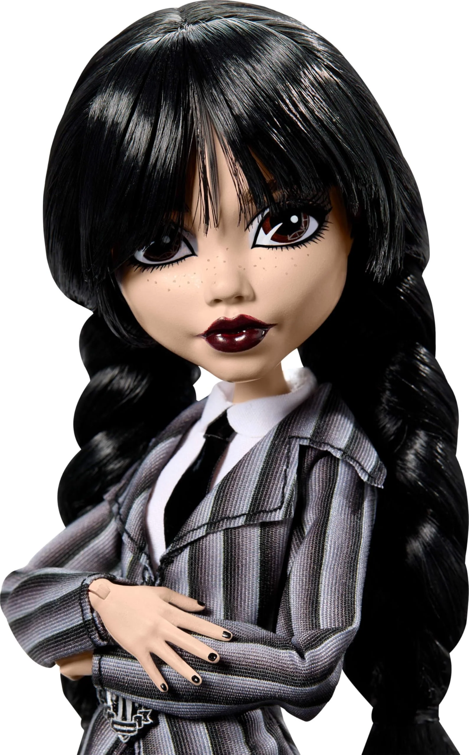 Monster High Wednesday Puppe und Accessoires, Wednesday Addams Sammelfigur in Nevermore Academy Uniform mit Eiskaltem Händchen und Rucksack, Puppenständer, HXJ04 - Image 5