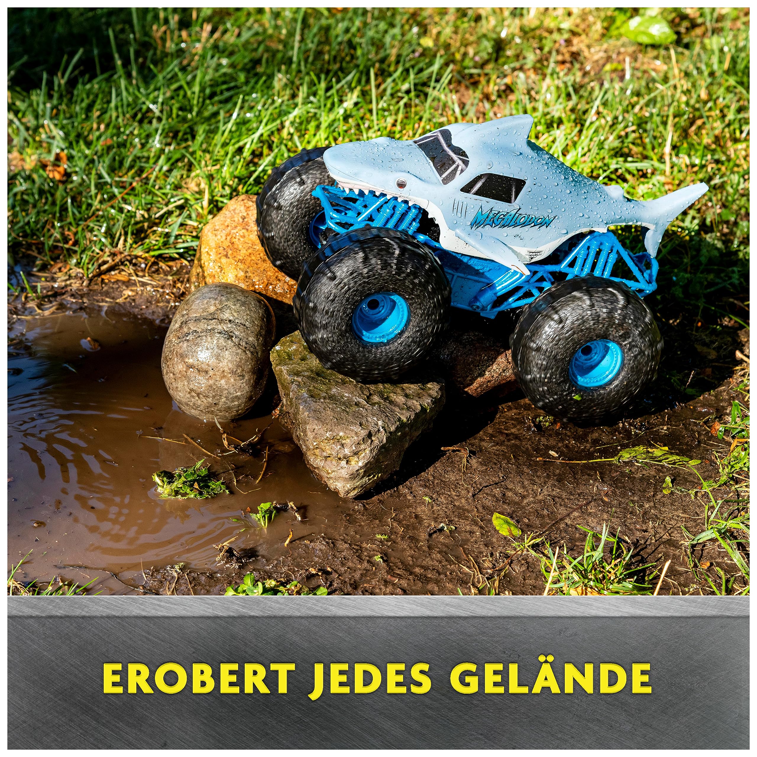 Monster Jam Megalodon Storm, RC Truck, Amphibienfahrzeug in Hai-Optik für Land und Wasser, Maßstab 1:15 - kinderleichte Bedienung, ab 4 Jahren - Image 7