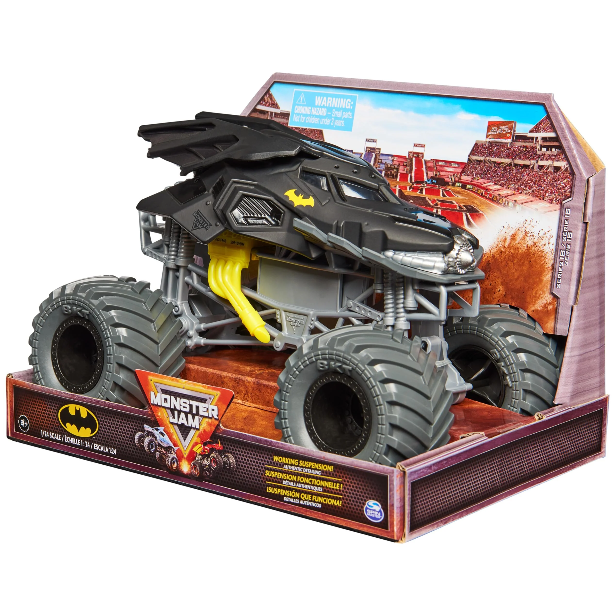 Monster Jam, offizieller Batmobile Monster Jam Truck, Metall-Spritzguss-Fahrzeug zum Spielen und Sammeln im Maßstab 1:24 - Image 2