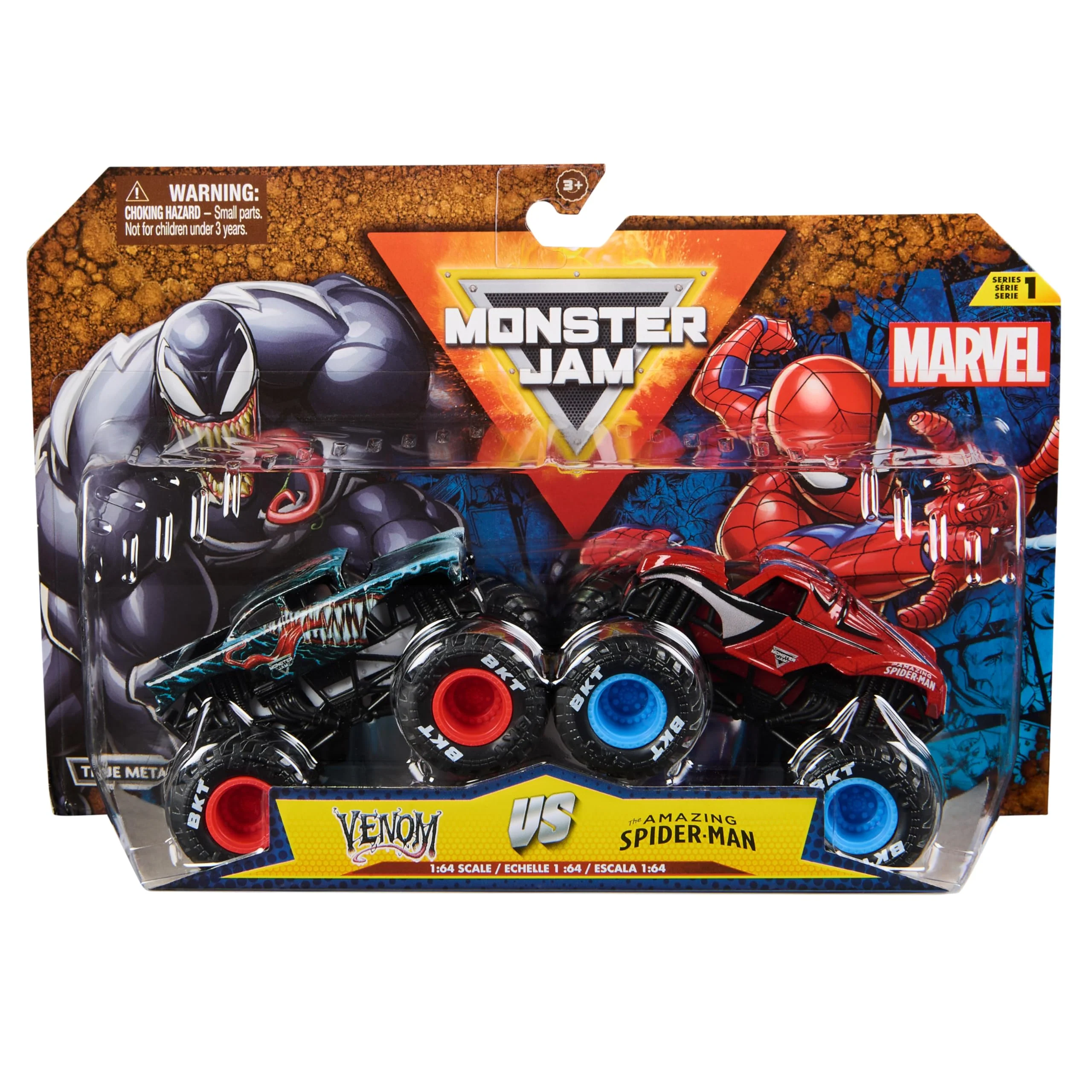 Monster Jam - Zweier-Pack Original Monster Trucks im Marvel Superhelden-Design, zum Spielen und Sammeln, Maßstab 1:64, ab 3 Jahren (Sortierung mit verschiedenen Truck-Paarungen, Zufallsauswahl) - Image 2
