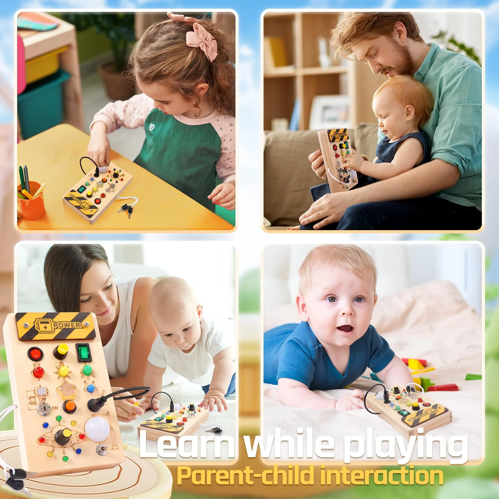 Montessori Spielzeug ab 1 Jahr Busy Board, Sensorik Spielzeug Geschenk 1 Jahr Junge Mädchen, Kinderspielzeug ab 1 Jahr, Motorik spielzeug, Geschenke für Mädchen Junge, Adventskalender Füllung Kinder - Image 2