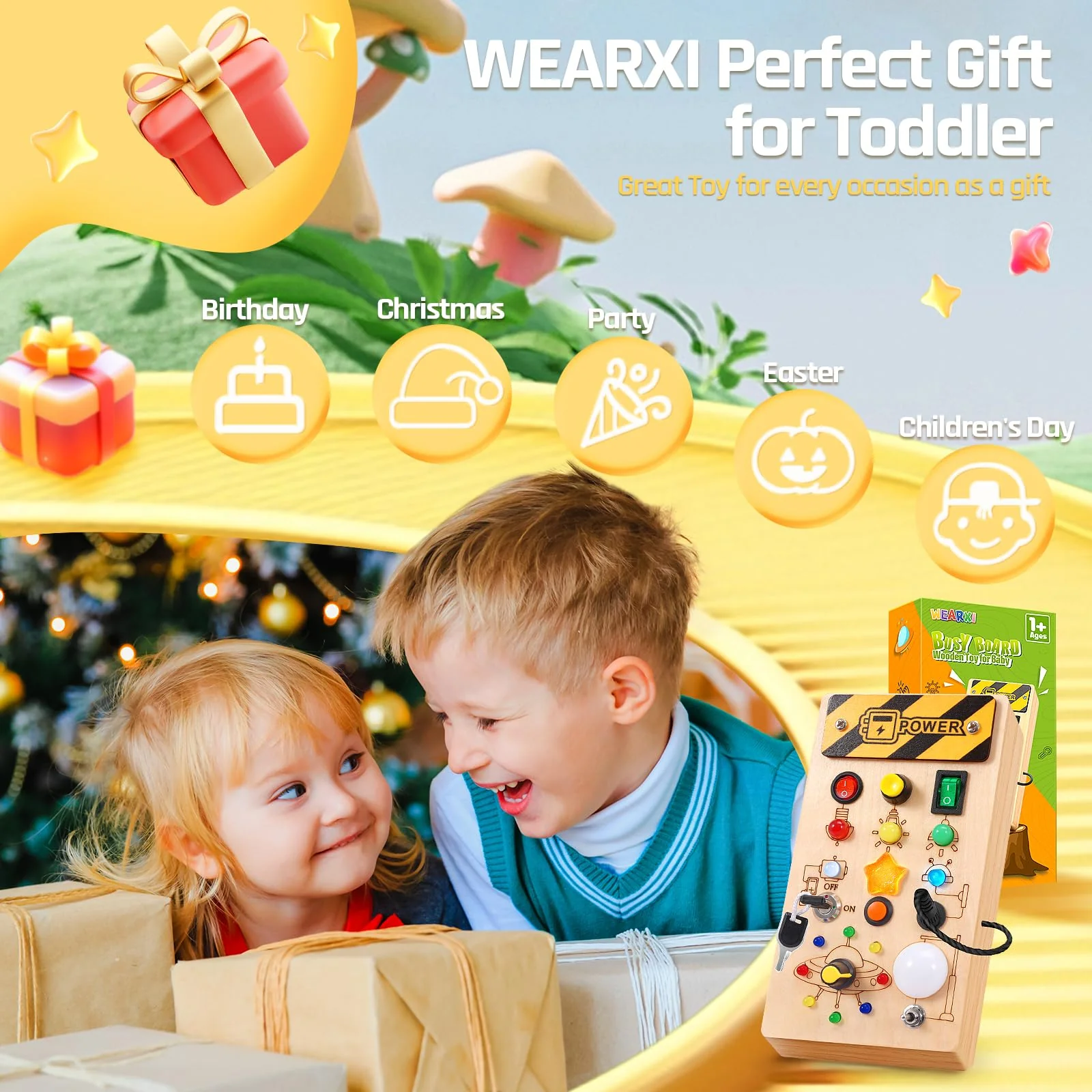 Montessori Spielzeug ab 1 Jahr Busy Board, Sensorik Spielzeug Geschenk 1 Jahr Junge Mädchen, Kinderspielzeug ab 1 Jahr, Motorik spielzeug, Geschenke für Mädchen Junge, Adventskalender Füllung Kinder - Image 4