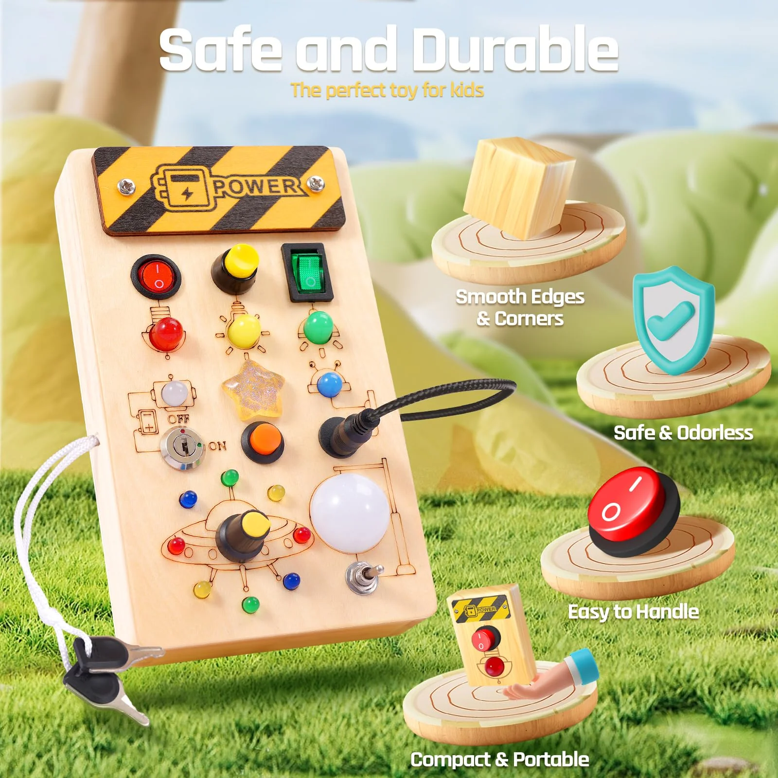 Montessori Spielzeug ab 1 Jahr Busy Board, Sensorik Spielzeug Geschenk 1 Jahr Junge Mädchen, Kinderspielzeug ab 1 Jahr, Motorik spielzeug, Geschenke für Mädchen Junge, Adventskalender Füllung Kinder - Image 6