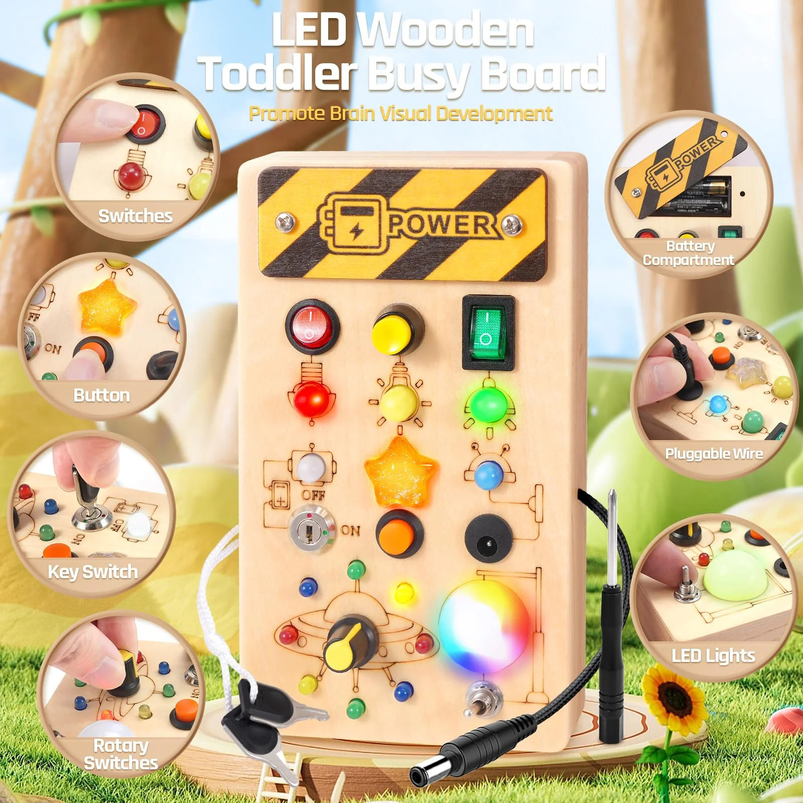 Montessori Spielzeug ab 1 Jahr Busy Board, Sensorik Spielzeug Geschenk 1 Jahr Junge Mädchen, Kinderspielzeug ab 1 Jahr, Motorik spielzeug, Geschenke für Mädchen Junge, Adventskalender Füllung Kinder - Image 7