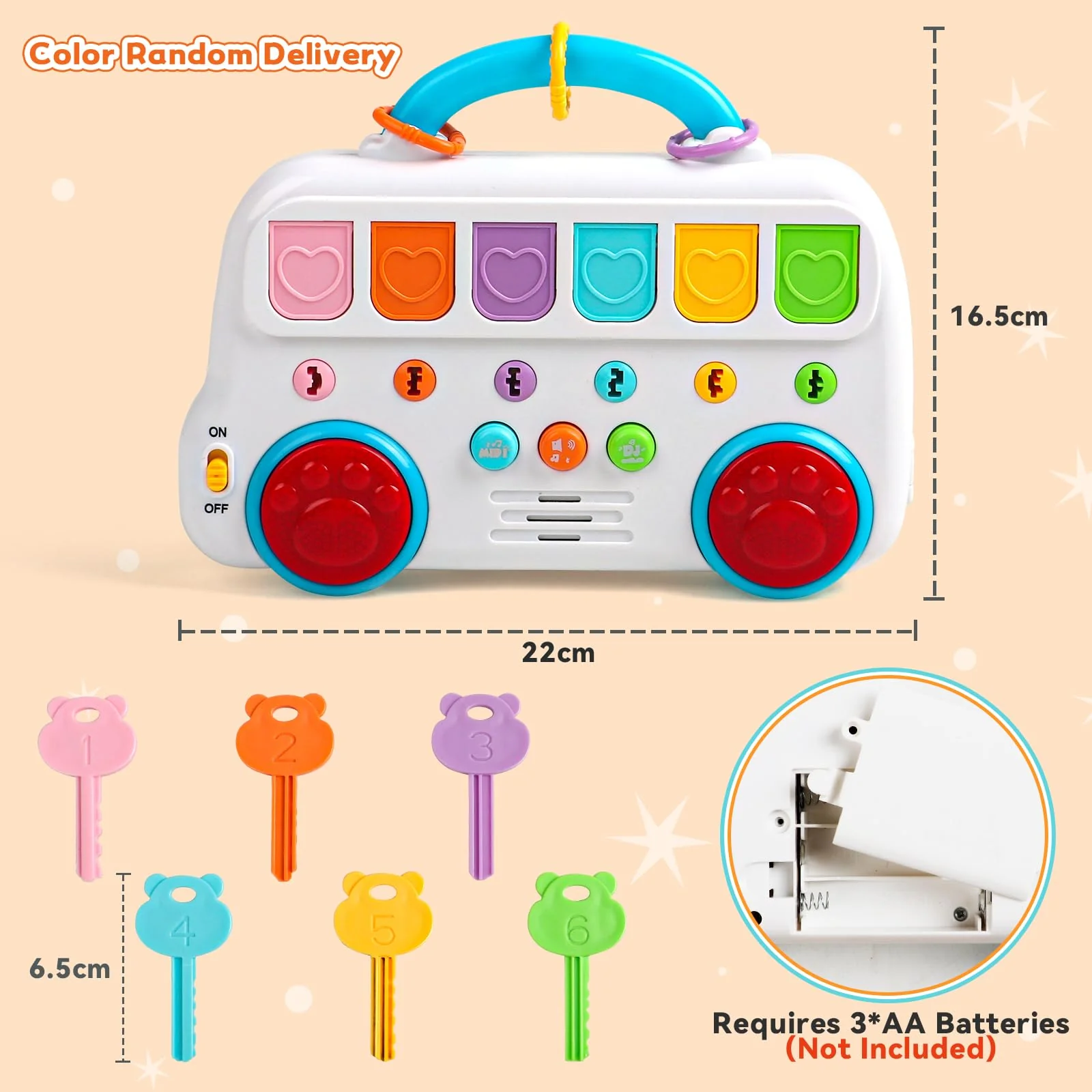 Montessori Spielzeug ab 1 Jahr-Kinderspielzeug ab 1 Jahre Musik Babyspielzeug ab 1 Jahre mit Licht & Klang Schlüsseltier Motorikspielzeug Musikspielzeug Geschenke Spiel ab 1 2 Jahr Mädchen Junge - Image 3