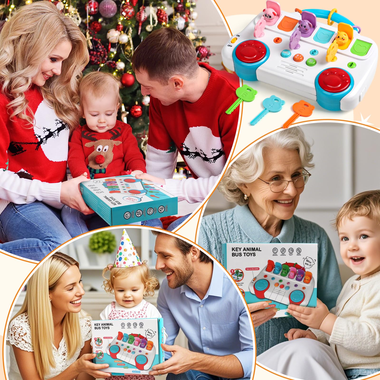Montessori Spielzeug ab 1 Jahr-Kinderspielzeug ab 1 Jahre Musik Babyspielzeug ab 1 Jahre mit Licht & Klang Schlüsseltier Motorikspielzeug Musikspielzeug Geschenke Spiel ab 1 2 Jahr Mädchen Junge - Image 4