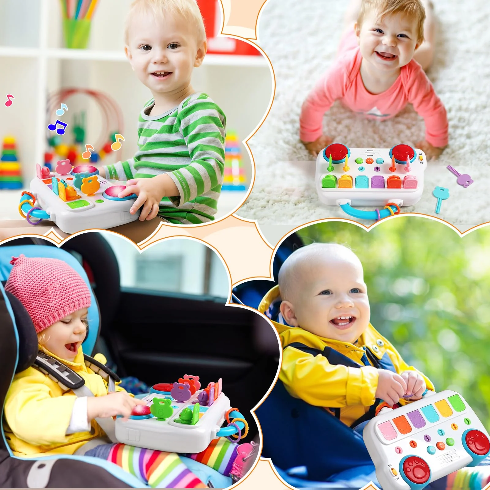 Montessori Spielzeug ab 1 Jahr-Kinderspielzeug ab 1 Jahre Musik Babyspielzeug ab 1 Jahre mit Licht & Klang Schlüsseltier Motorikspielzeug Musikspielzeug Geschenke Spiel ab 1 2 Jahr Mädchen Junge - Image 6