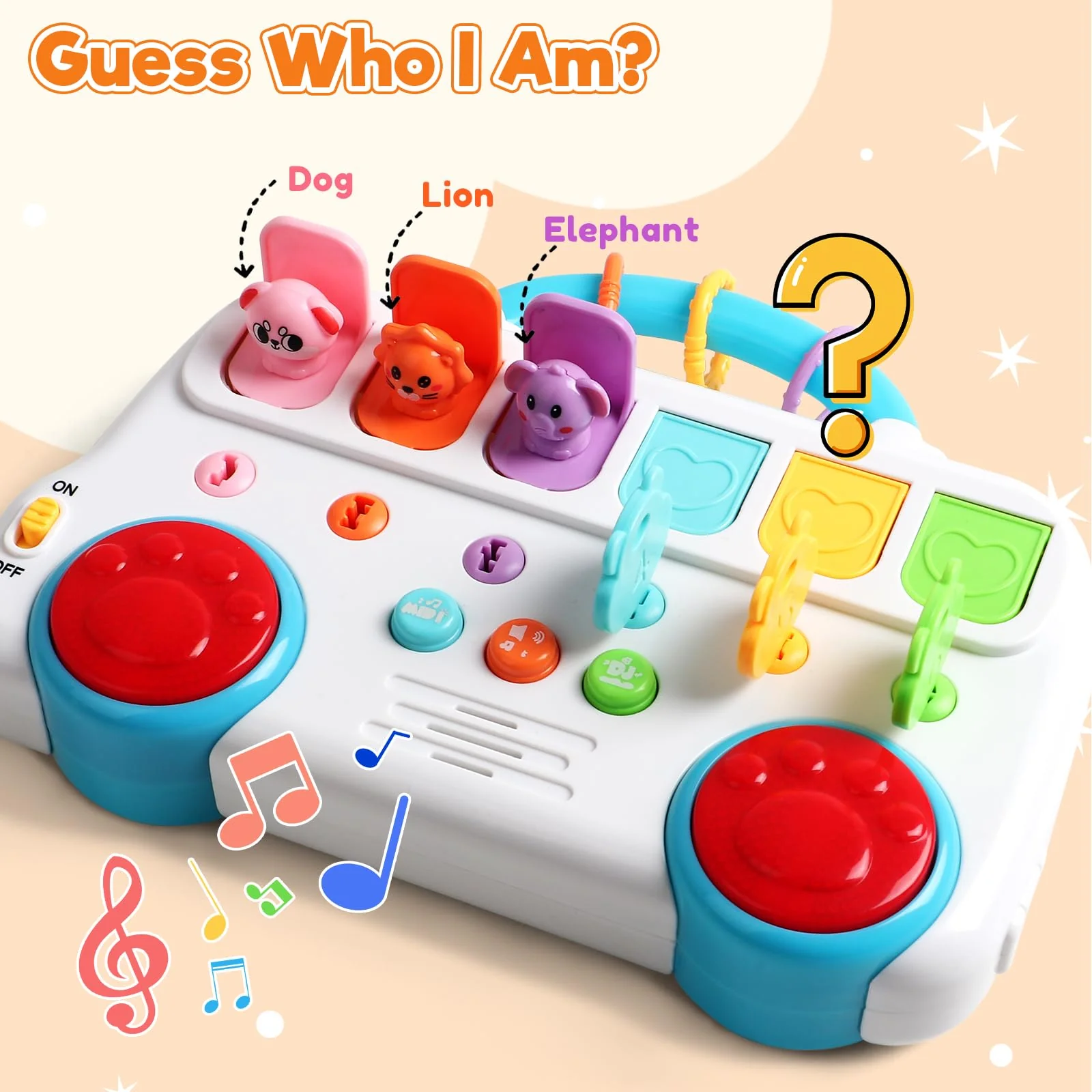 Montessori Spielzeug ab 1 Jahr-Kinderspielzeug ab 1 Jahre Musik Babyspielzeug ab 1 Jahre mit Licht & Klang Schlüsseltier Motorikspielzeug Musikspielzeug Geschenke Spiel ab 1 2 Jahr Mädchen Junge - Image 8