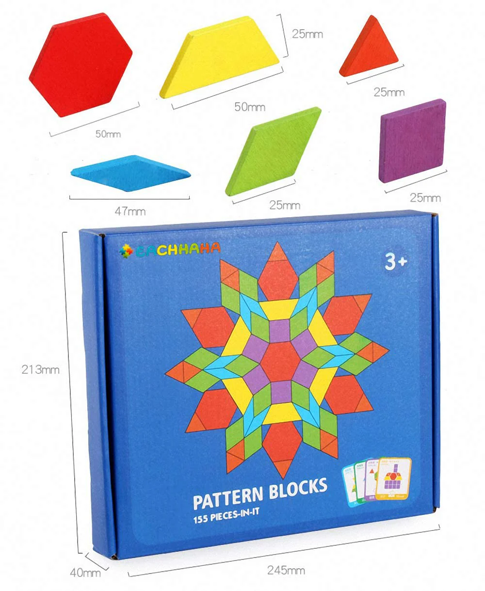 Montessori Spielzeug ab 3 4 5 6 Jahre – Tangram Kinder Geometrische Formen Holzpuzzles – 155 geometrische Formen und 24 Designkarten – Geeignet für Kinder – Pädagogisches Spielzeug Geschenk - Image 5